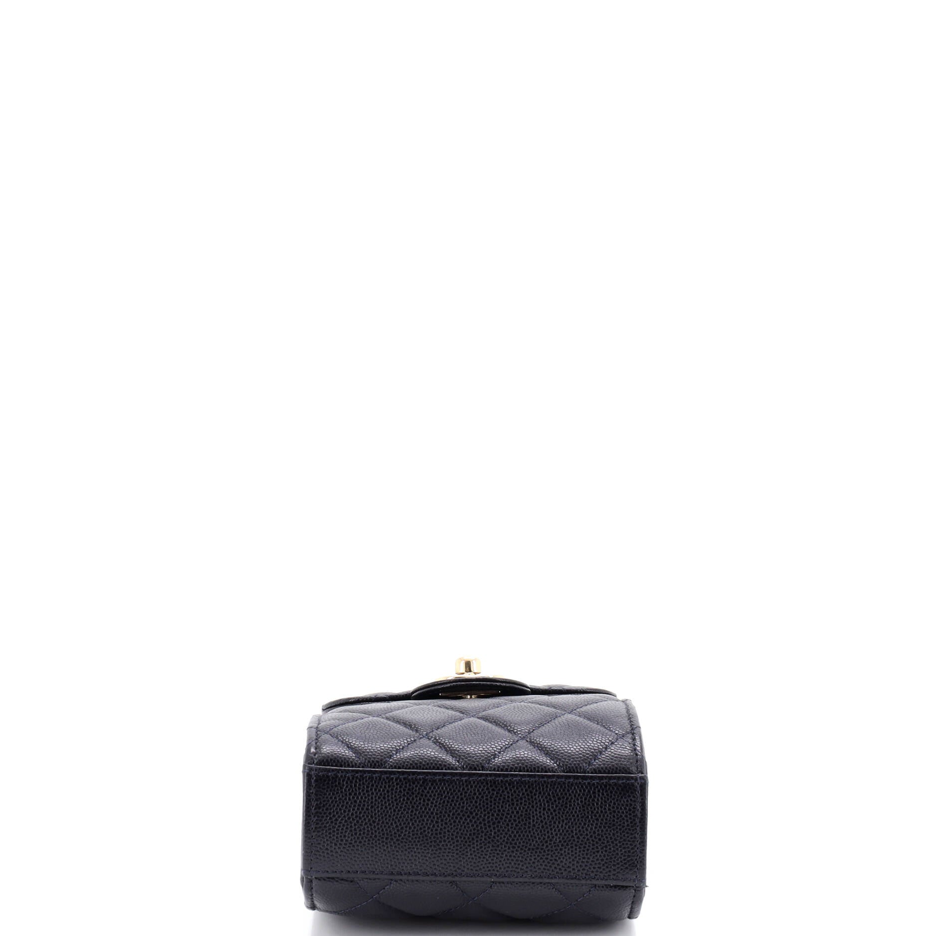 CC Flap Phone Holder Crossbody Bag Quilted Caviar