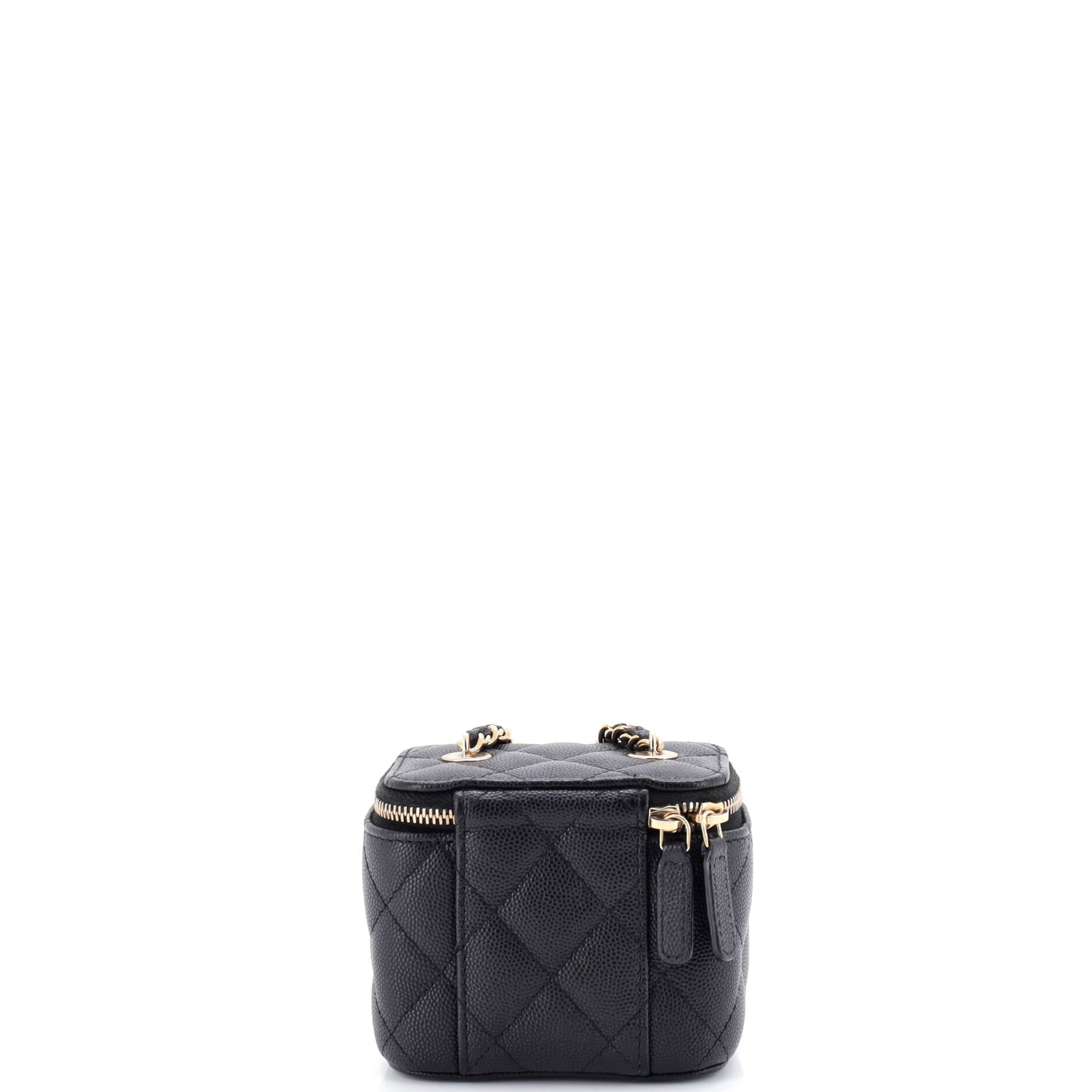 Classic Vanity Case with Chain Quilted Caviar Mini