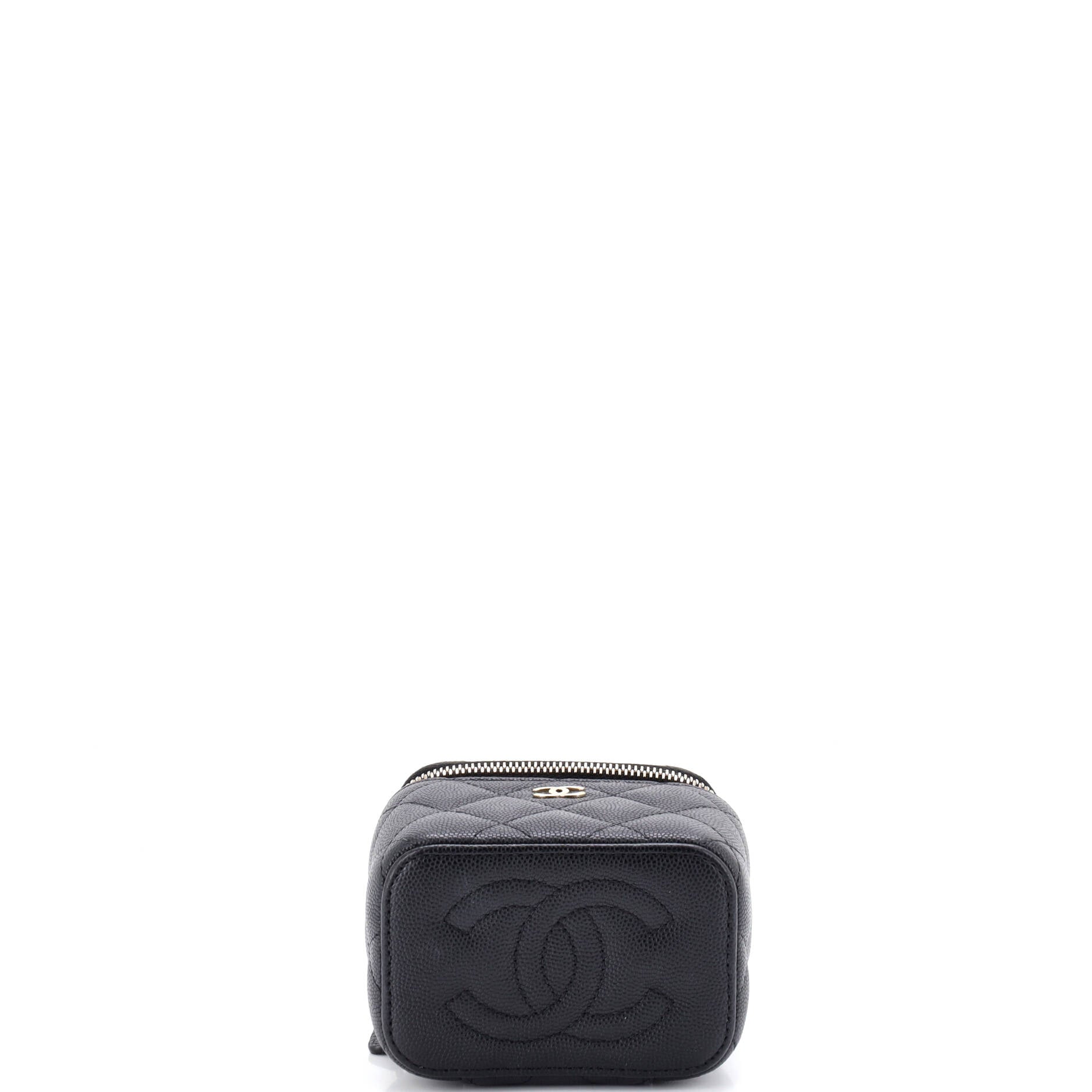Classic Vanity Case with Chain Quilted Caviar Mini