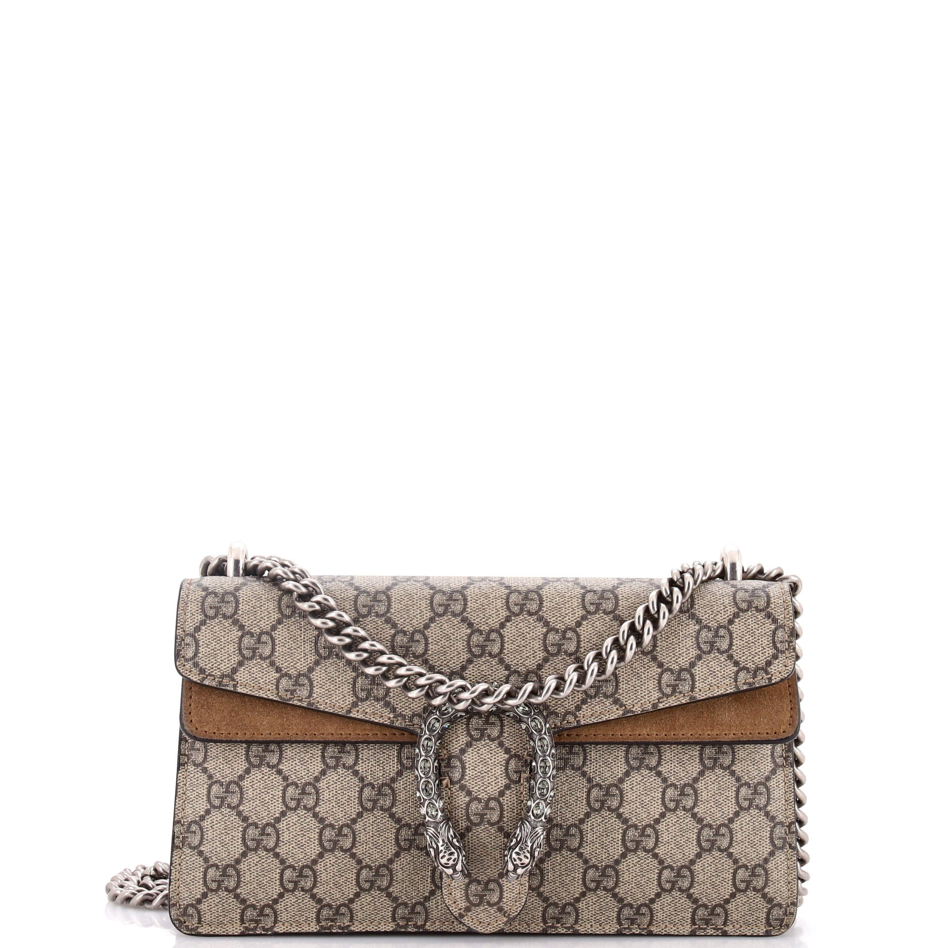 Dionysus Bag GG Coated Canvas with Crystal Embellished Metal Small
