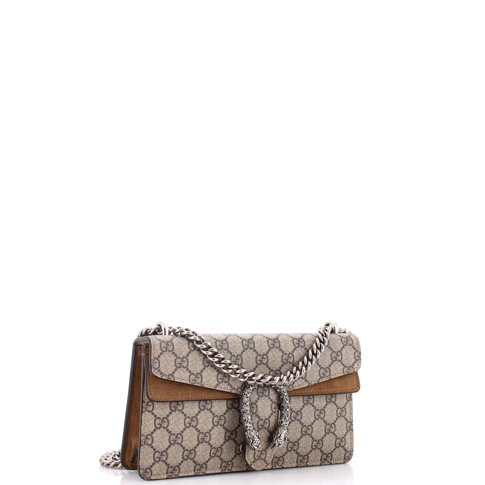 Dionysus Bag GG Coated Canvas with Crystal Embellished Metal Small