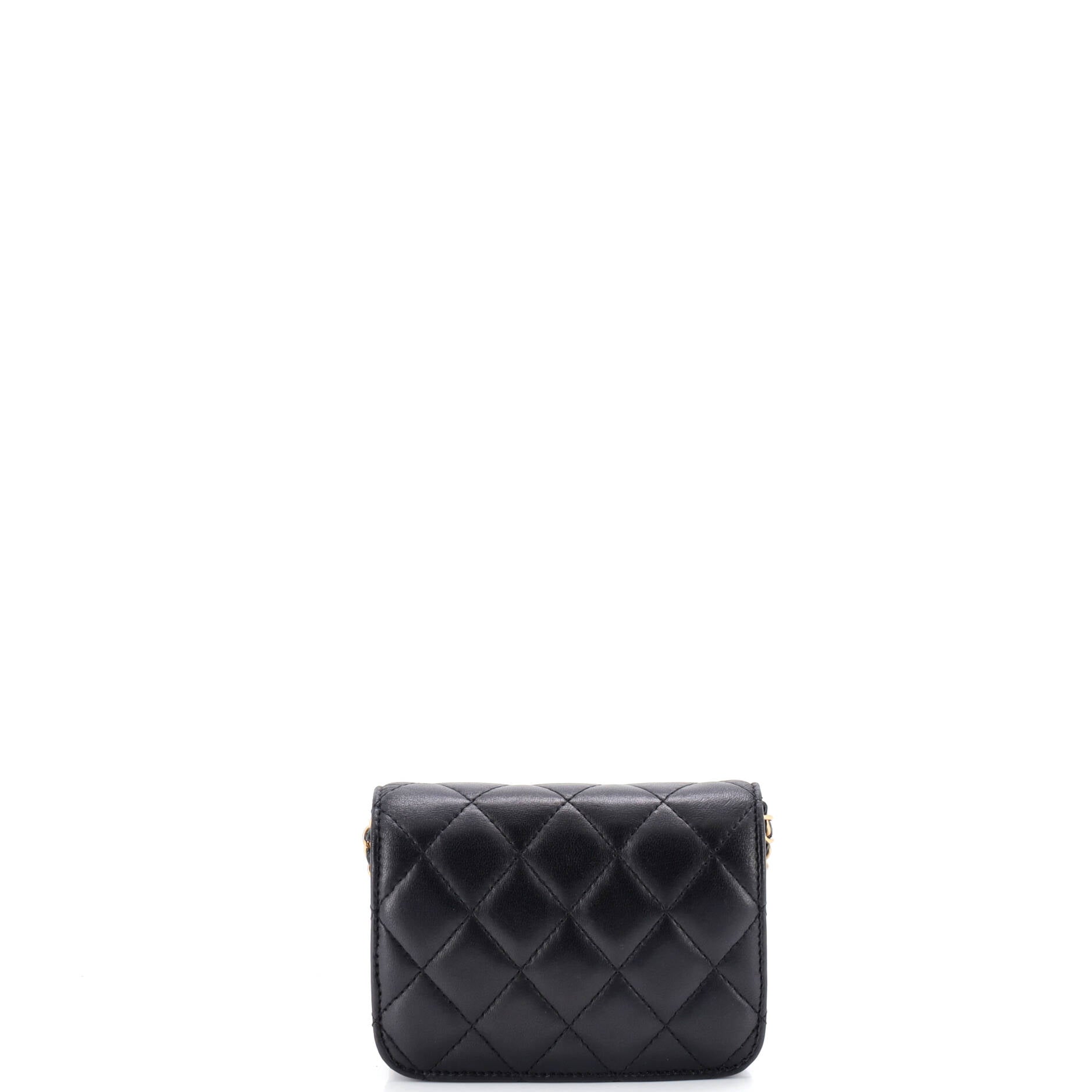 Pearl Crush Flap Clutch with Chain Quilted Lambskin Mini