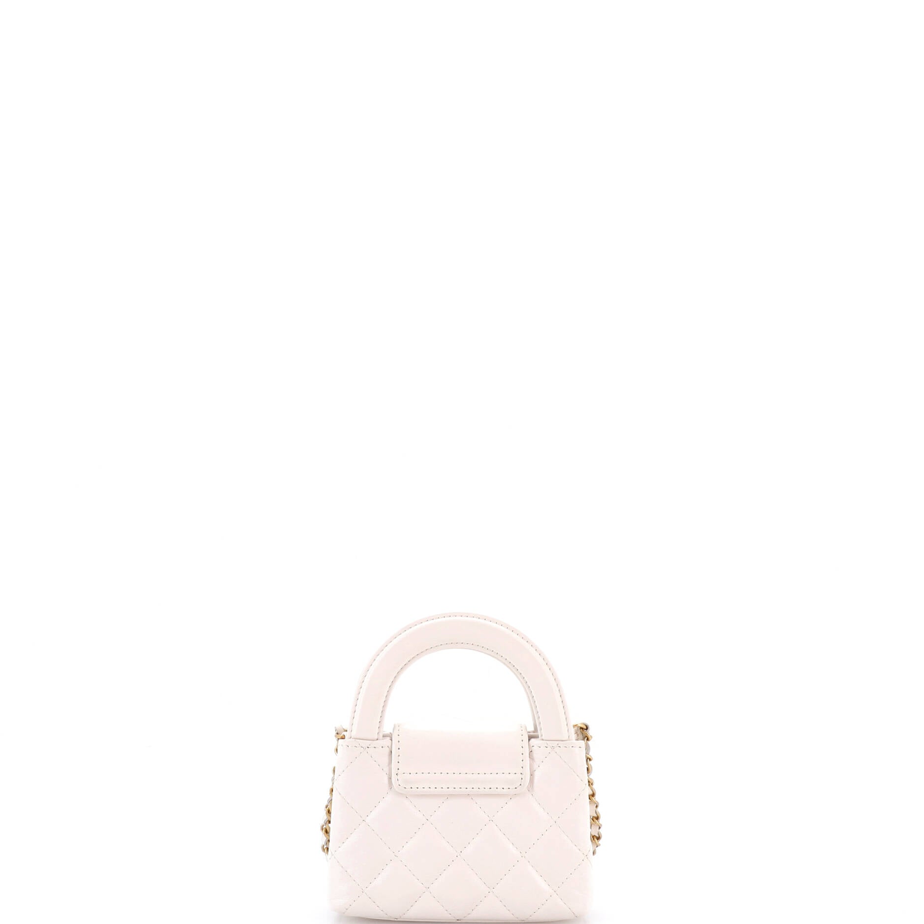 Kelly Top Handle Shopping Bag Quilted Shiny Aged Calfskin Nano