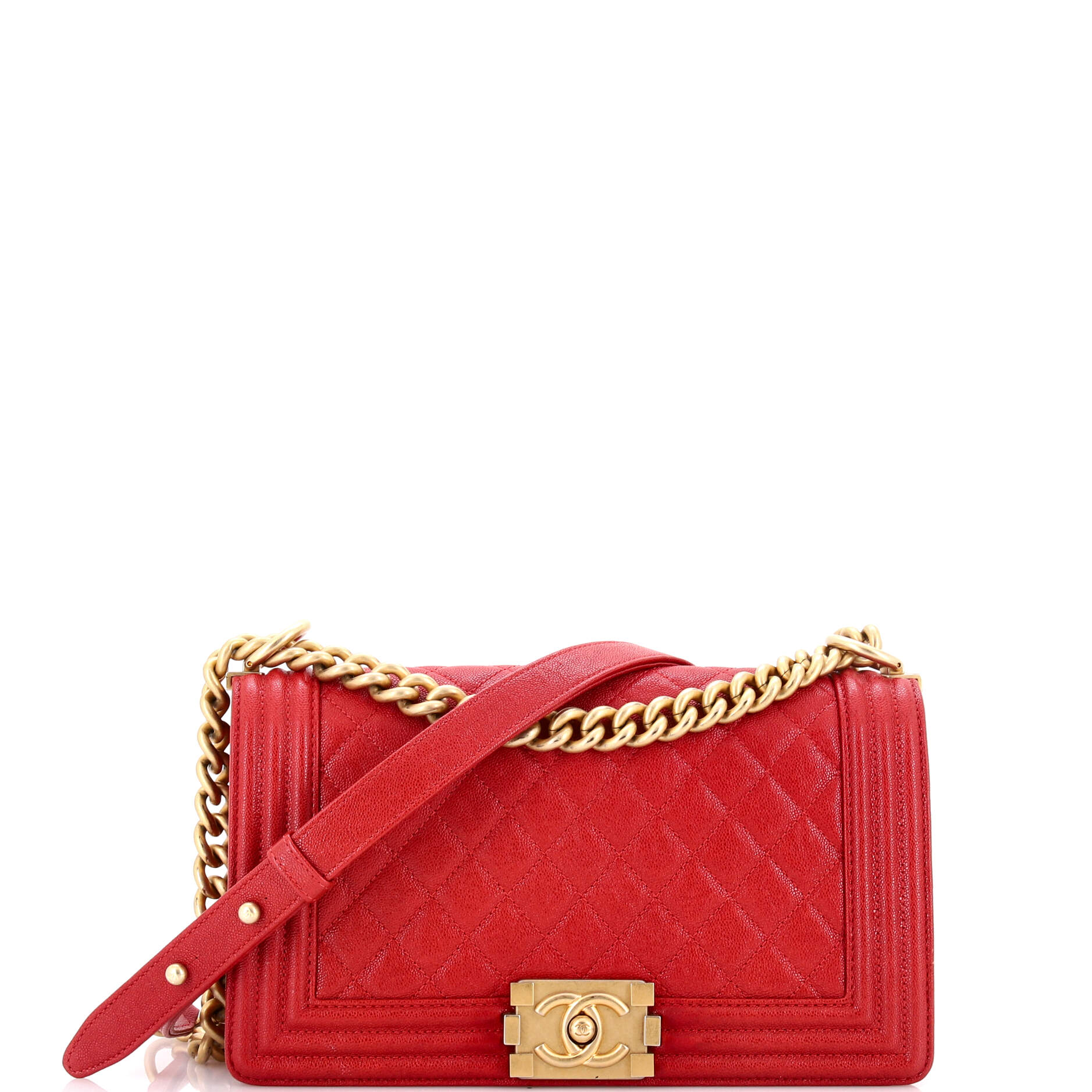 Boy Flap Bag Quilted Caviar Old Medium