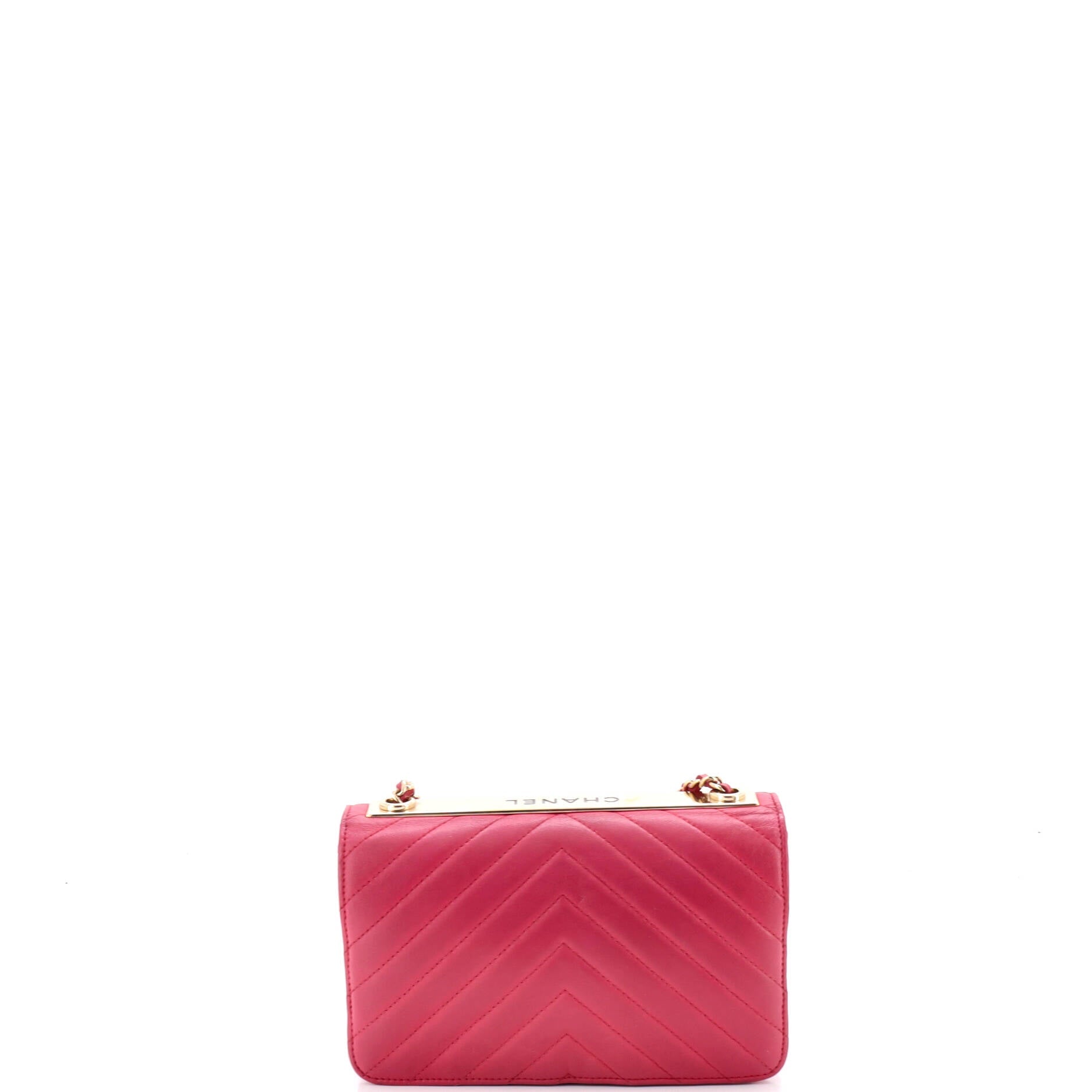 Trendy CC Wallet on Chain Chevron Lambskin