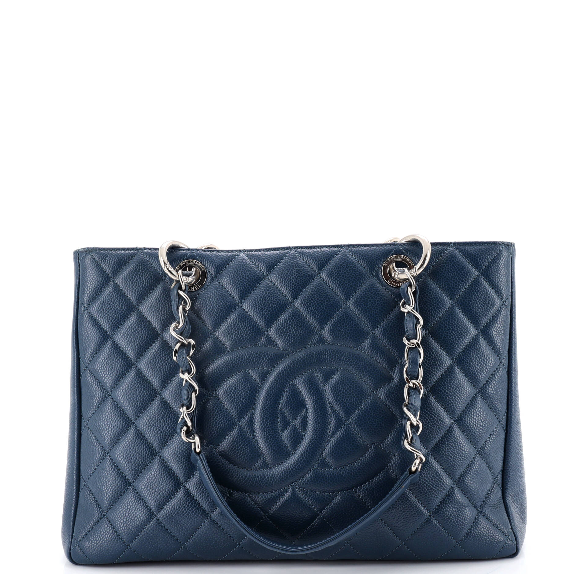 Grand Shopping Tote Quilted Caviar