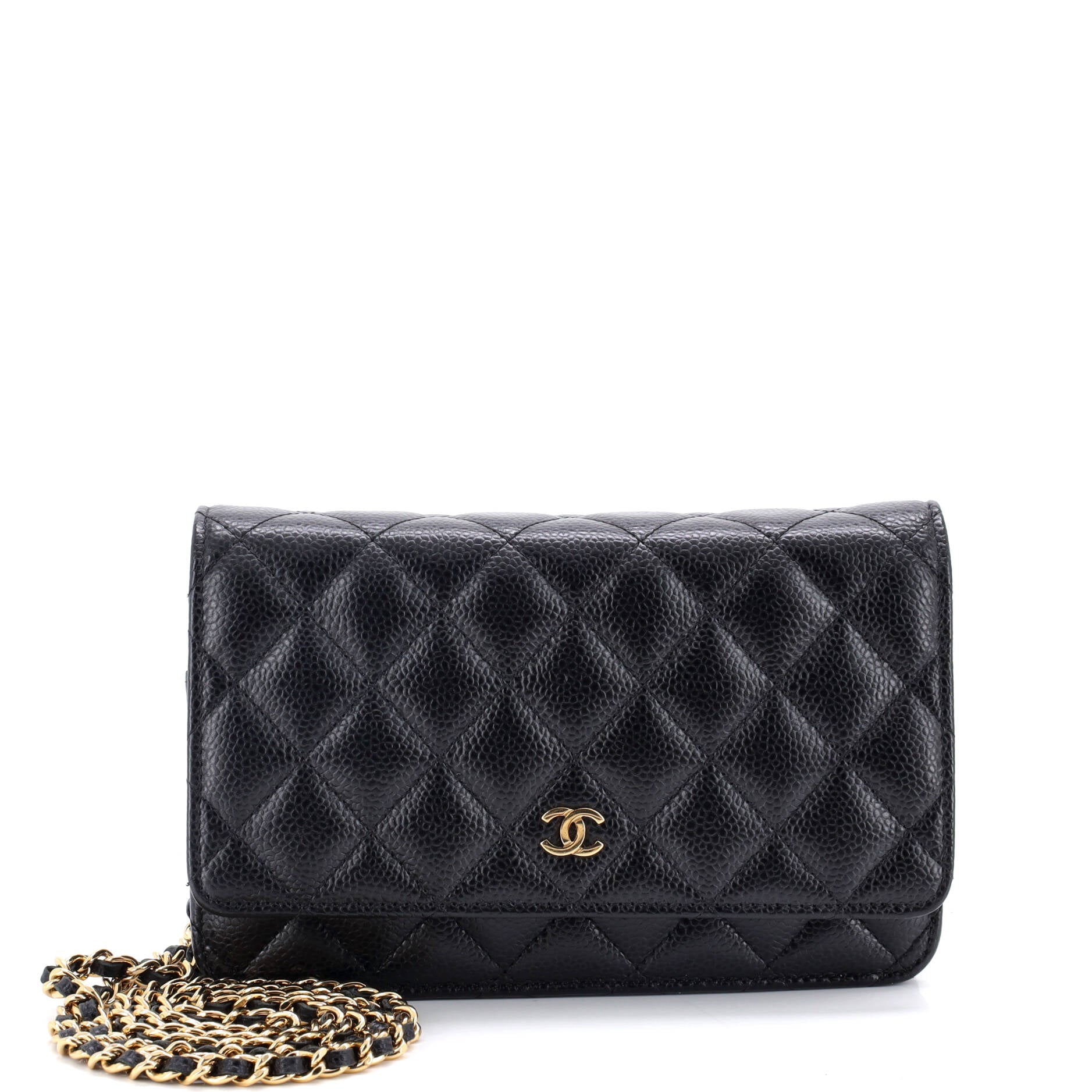 Wallet on Chain Quilted Caviar