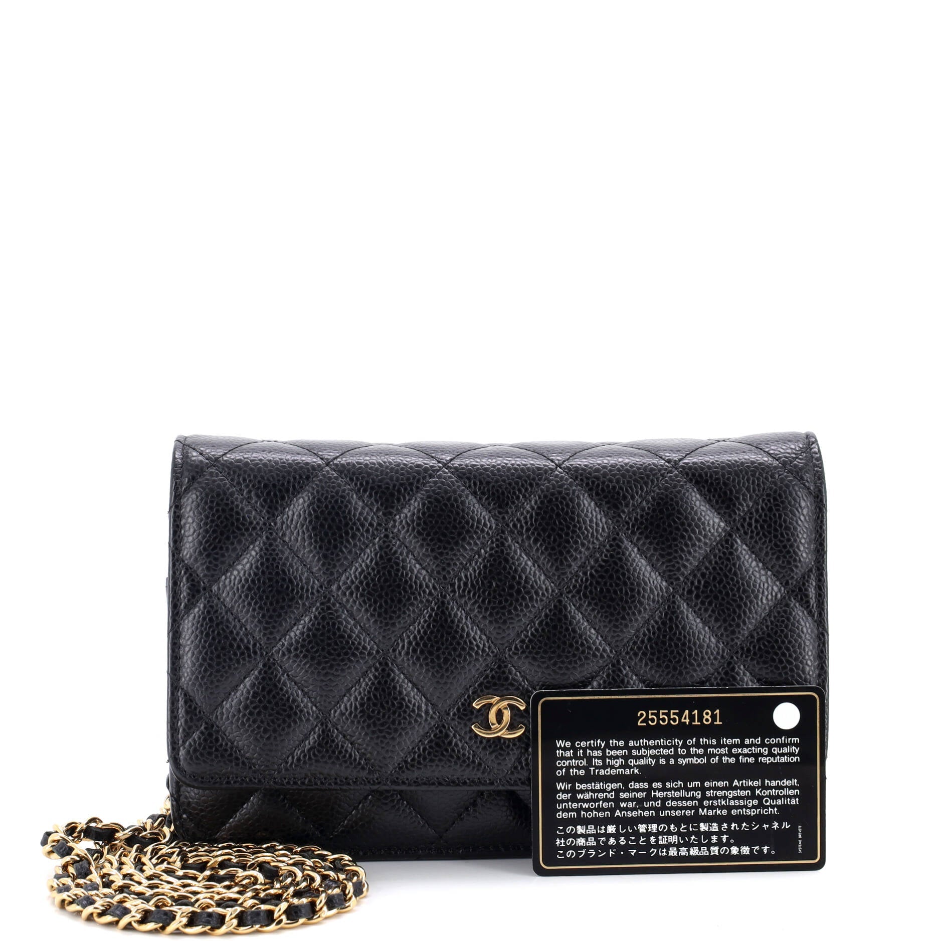 Wallet on Chain Quilted Caviar