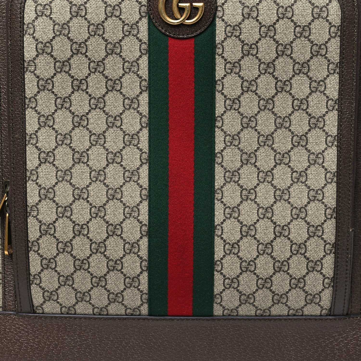 GG Supreme Monogram Web Medium Savoy Trolley Beige Ebony