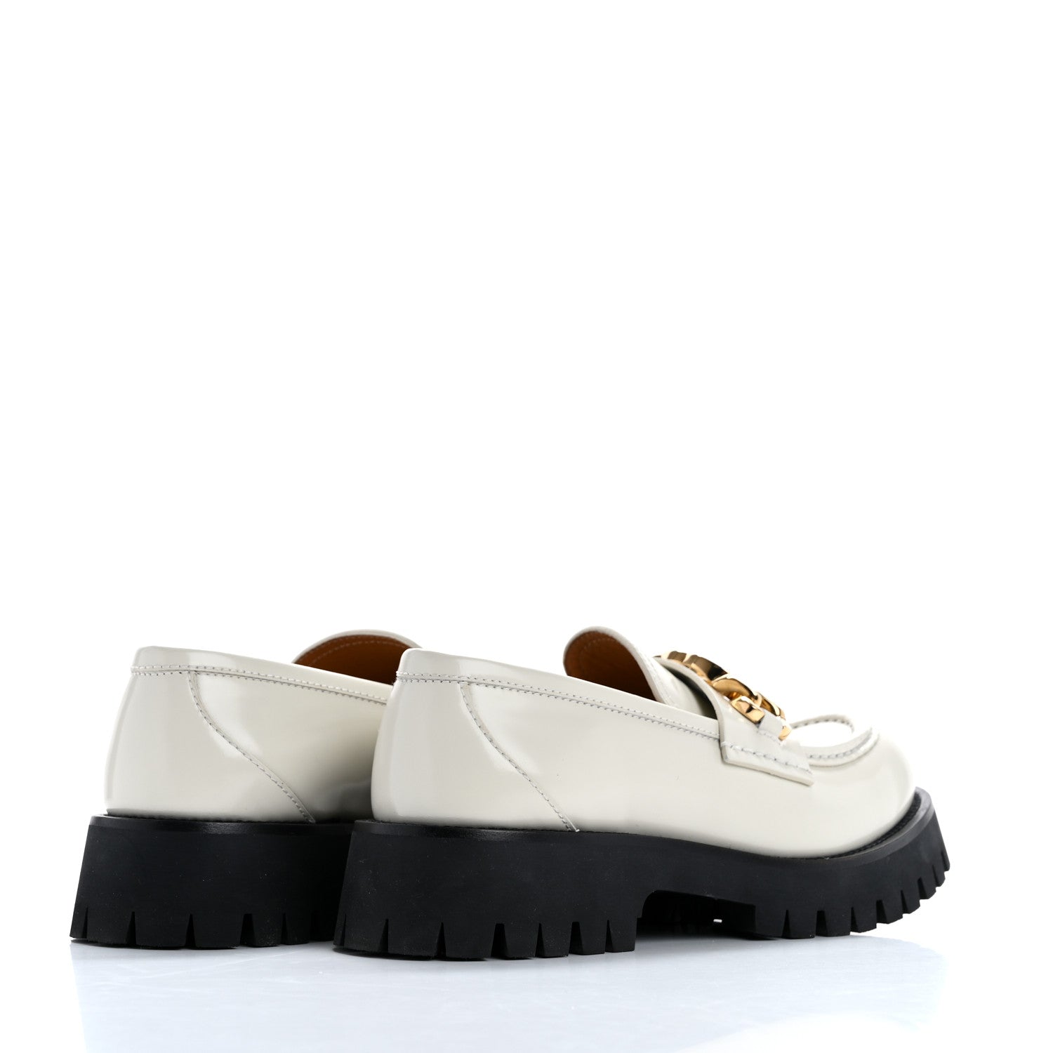 Cordovan Lux Womens Jeanne Platform Lug Sole 30/45mm Loafers 39.5 White