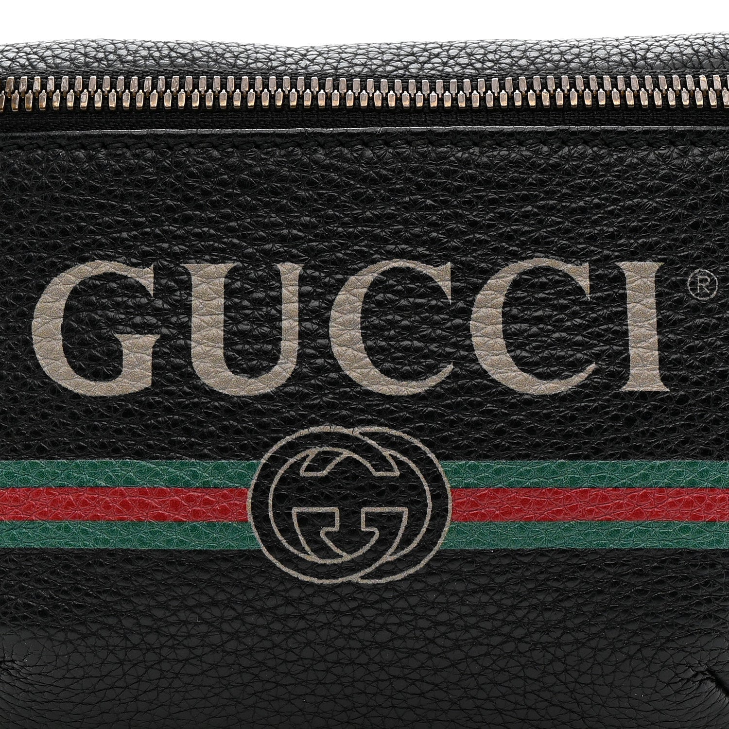 Grained Calfskin Small Logo Belt Bag Black