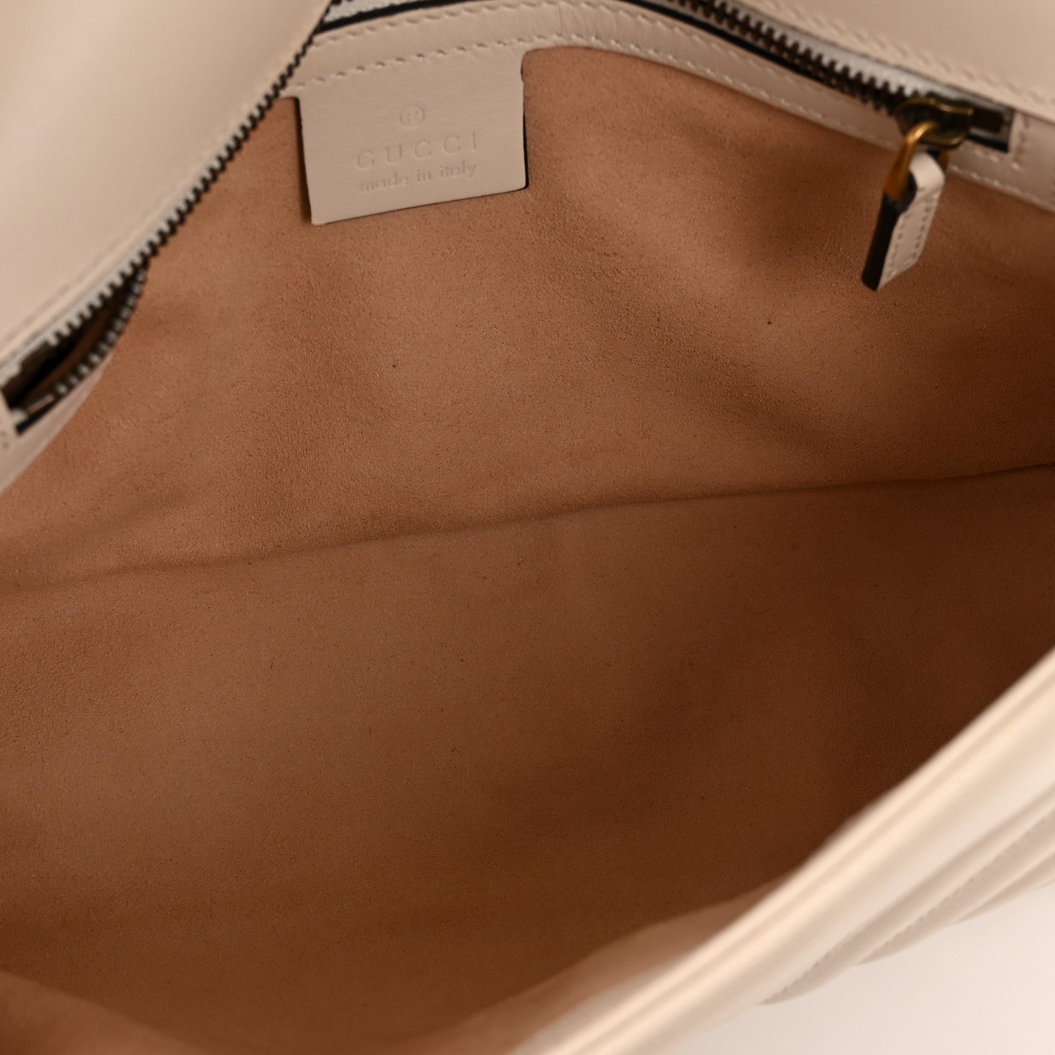 Calfskin Matelasse Small GG Marmont Shoulder Bag White