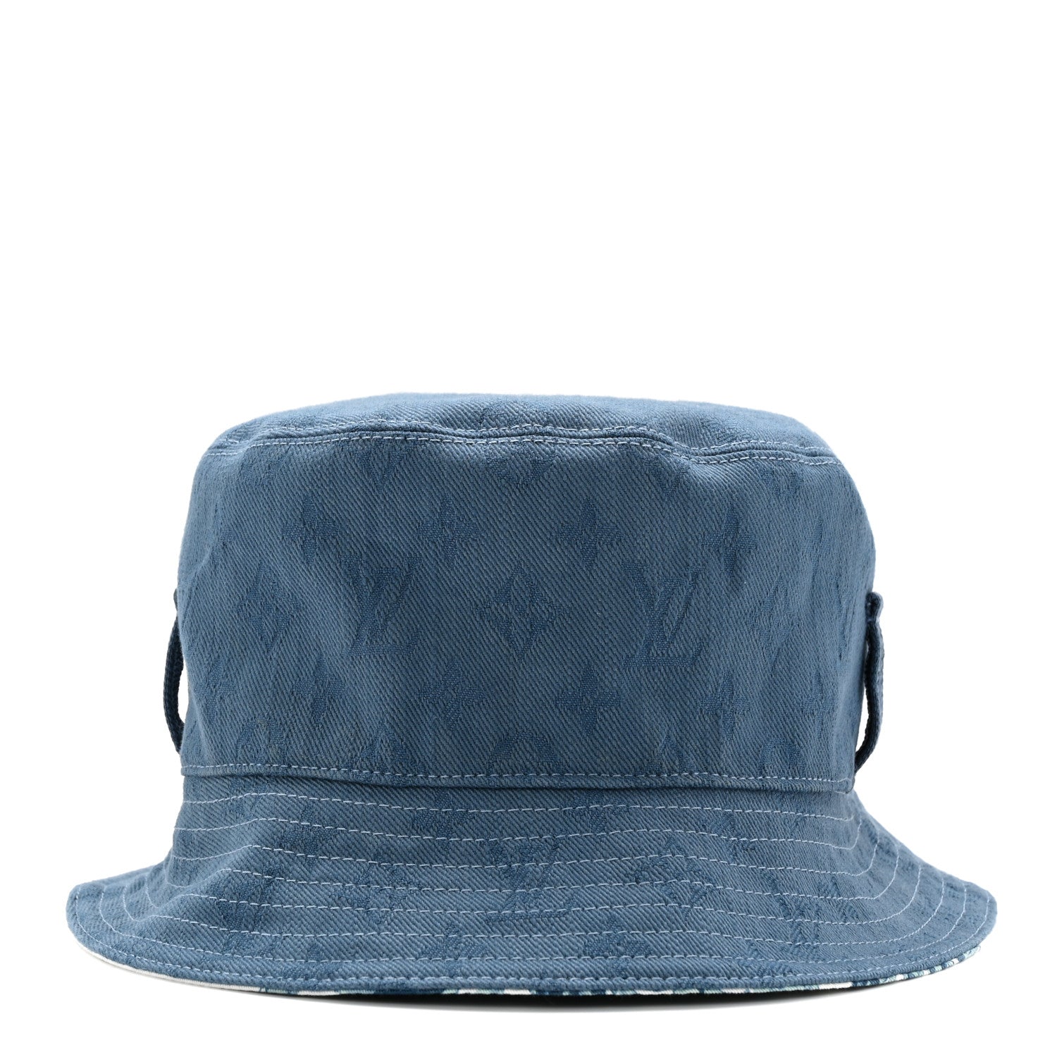 Cotton LV Play Monogram Aquagarden Reversible Bucket Hat Blue