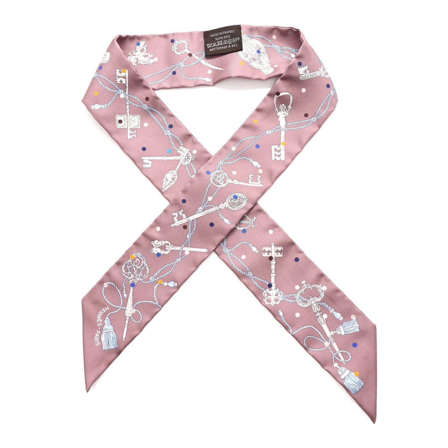Silk Les Cles A Pois Twilly Marron Glace Gris