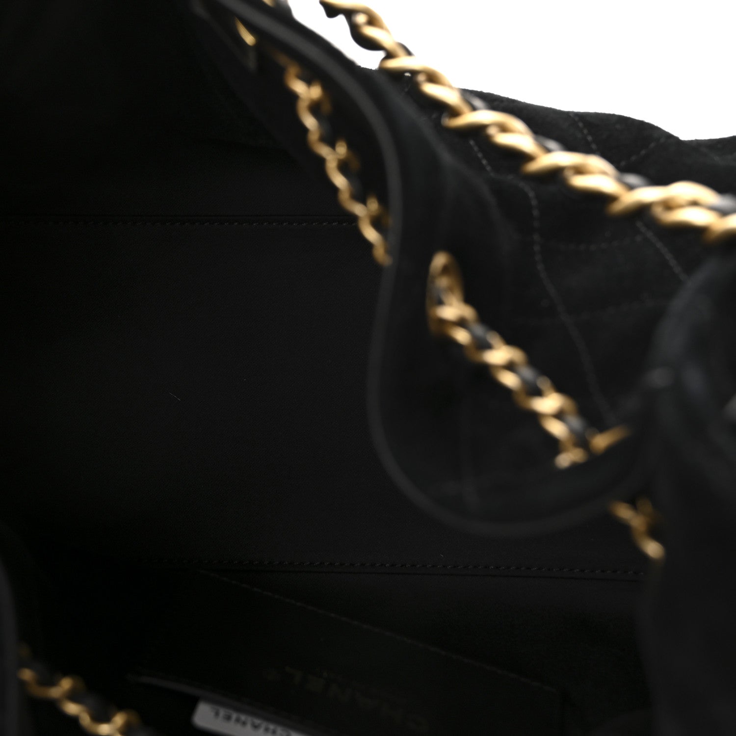 Suede Quilted Small Chanel 25 Handbag Black