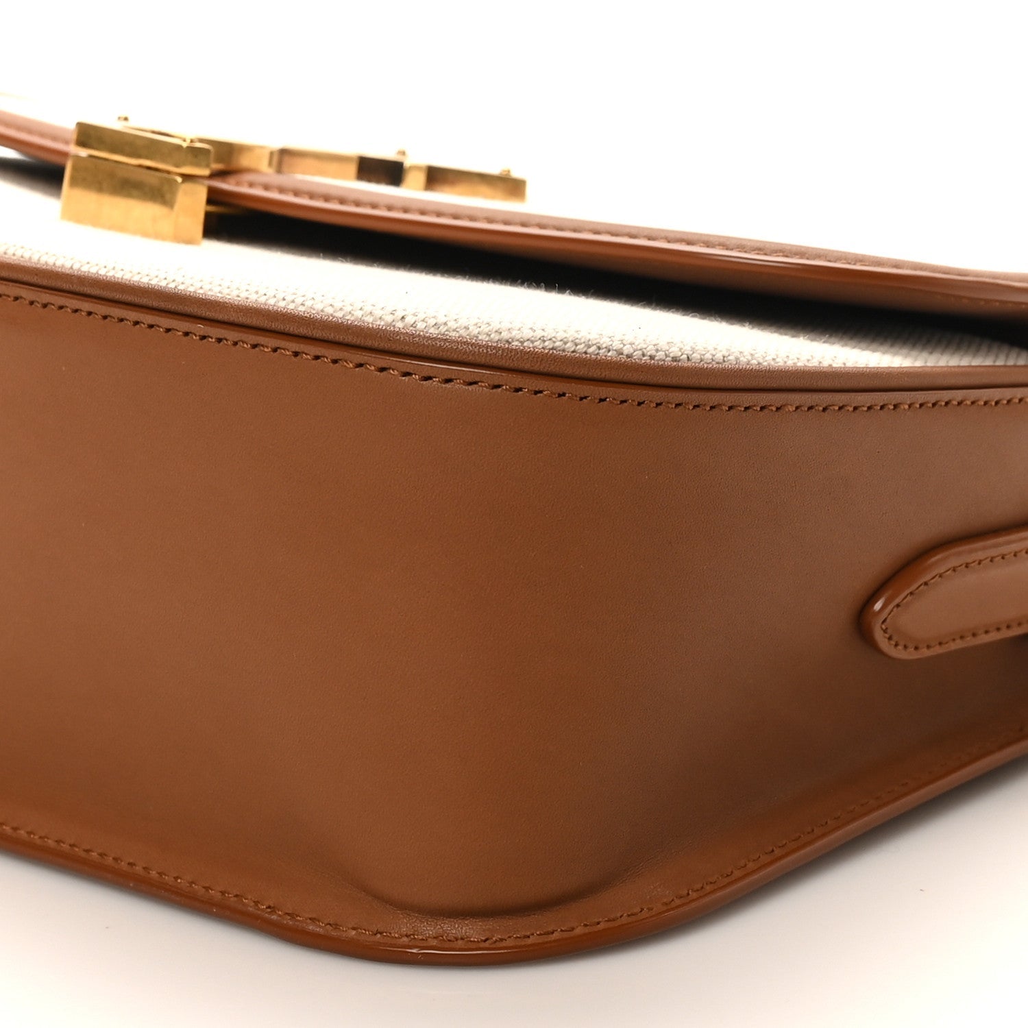 Linen Calfskin Monogram Small Solferino Satchel Greggio Brick