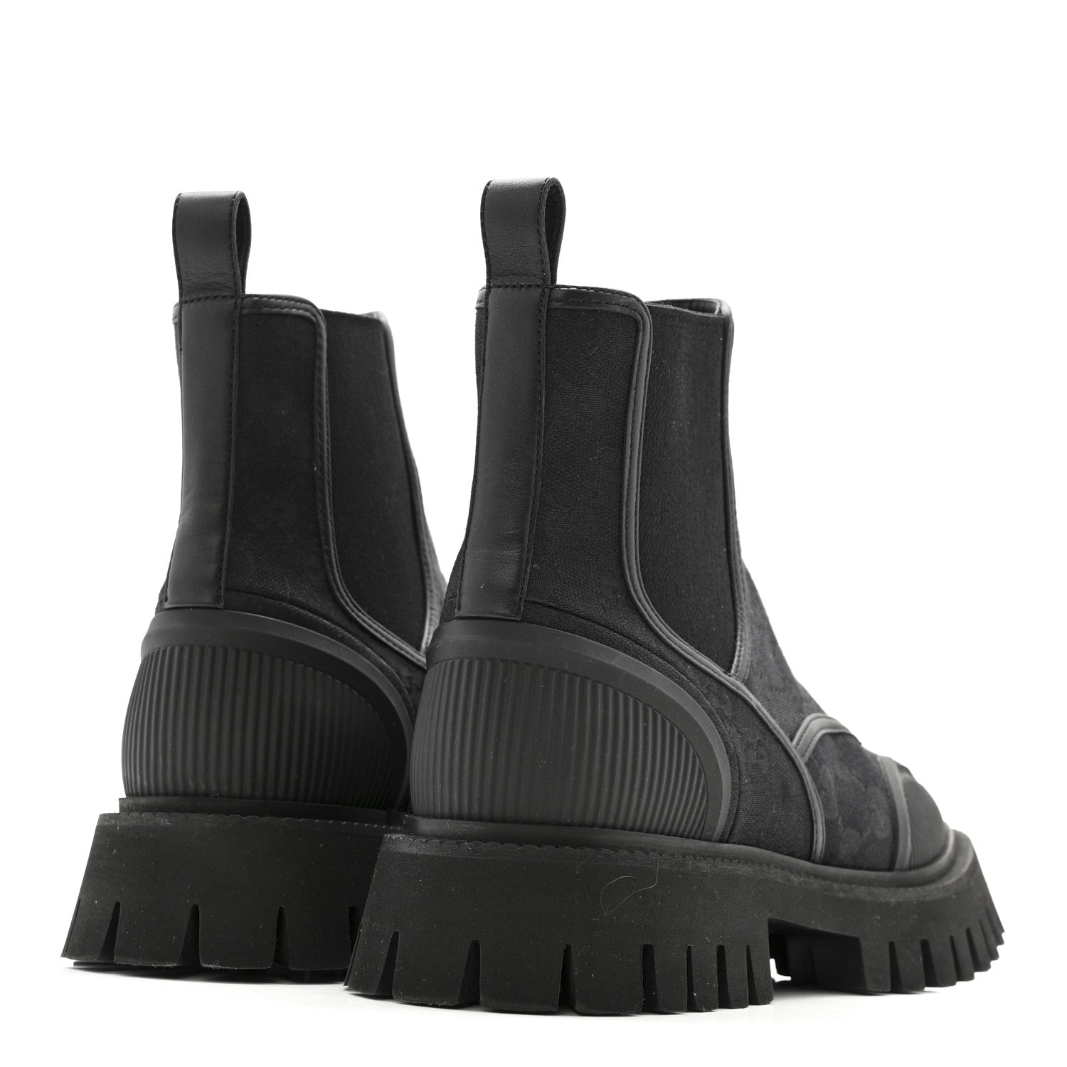 Canvas Calfskin GG Supreme Ankle Boots 39 Black