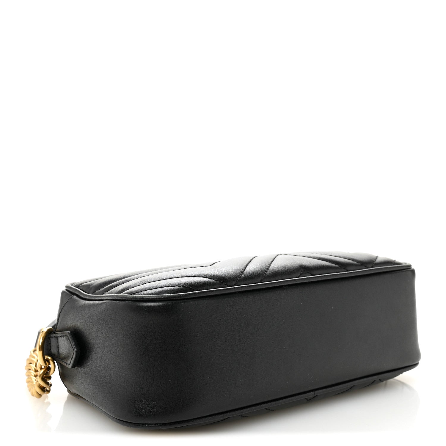 Calfskin Matelasse Small GG Marmont Chain Shoulder Bag Black