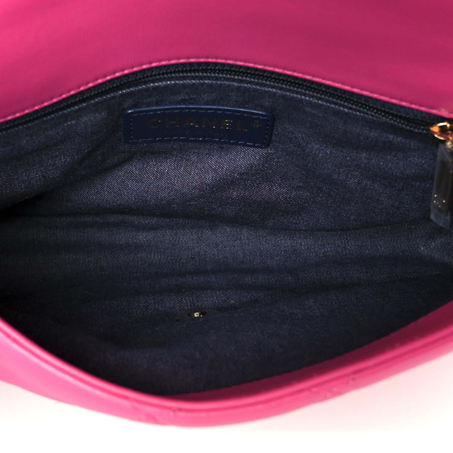 Lambskin Quilted Resin Bi-Color Chain Flap Bag Pink