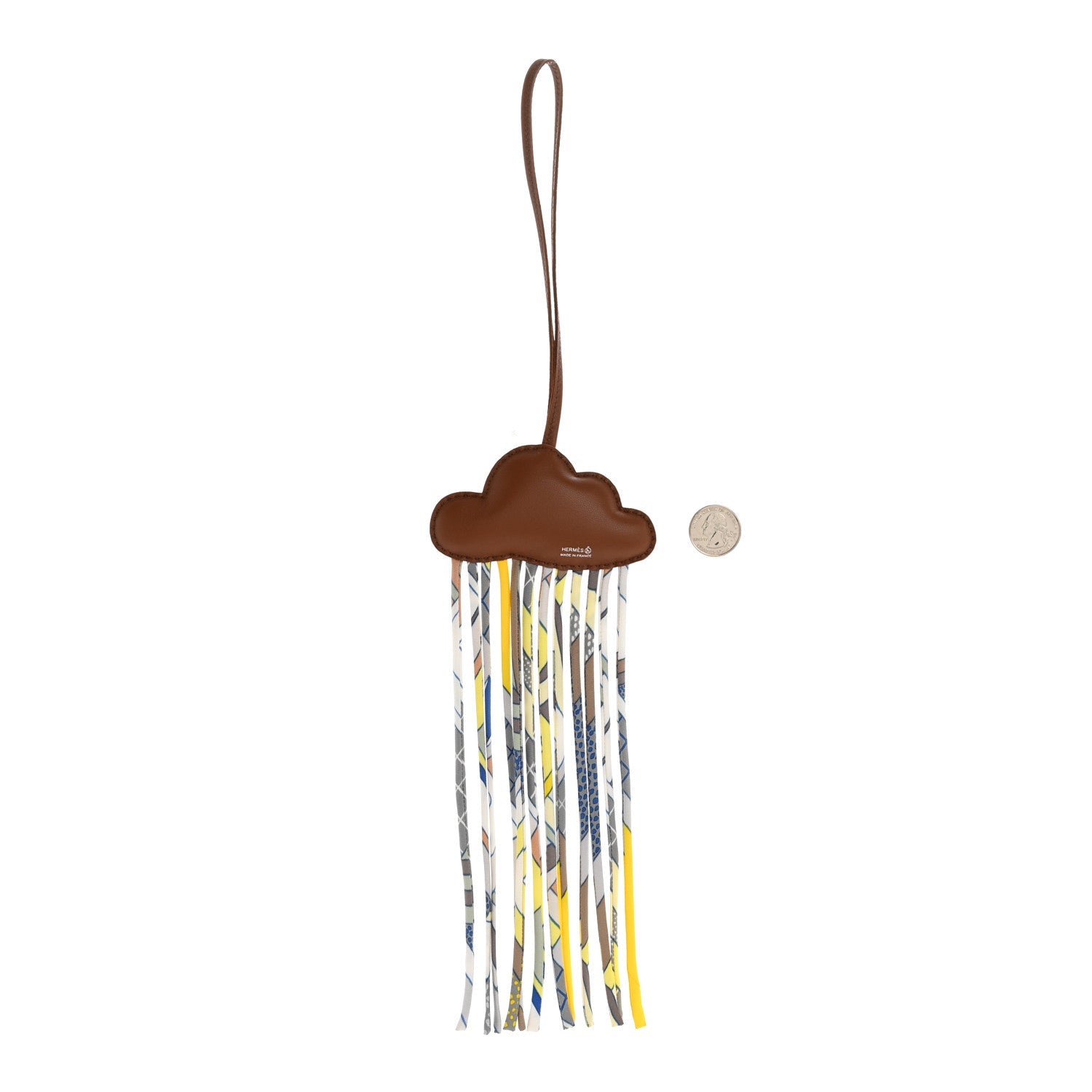 Swift Silk Twill Cord Cloud Bag Charm Noisette