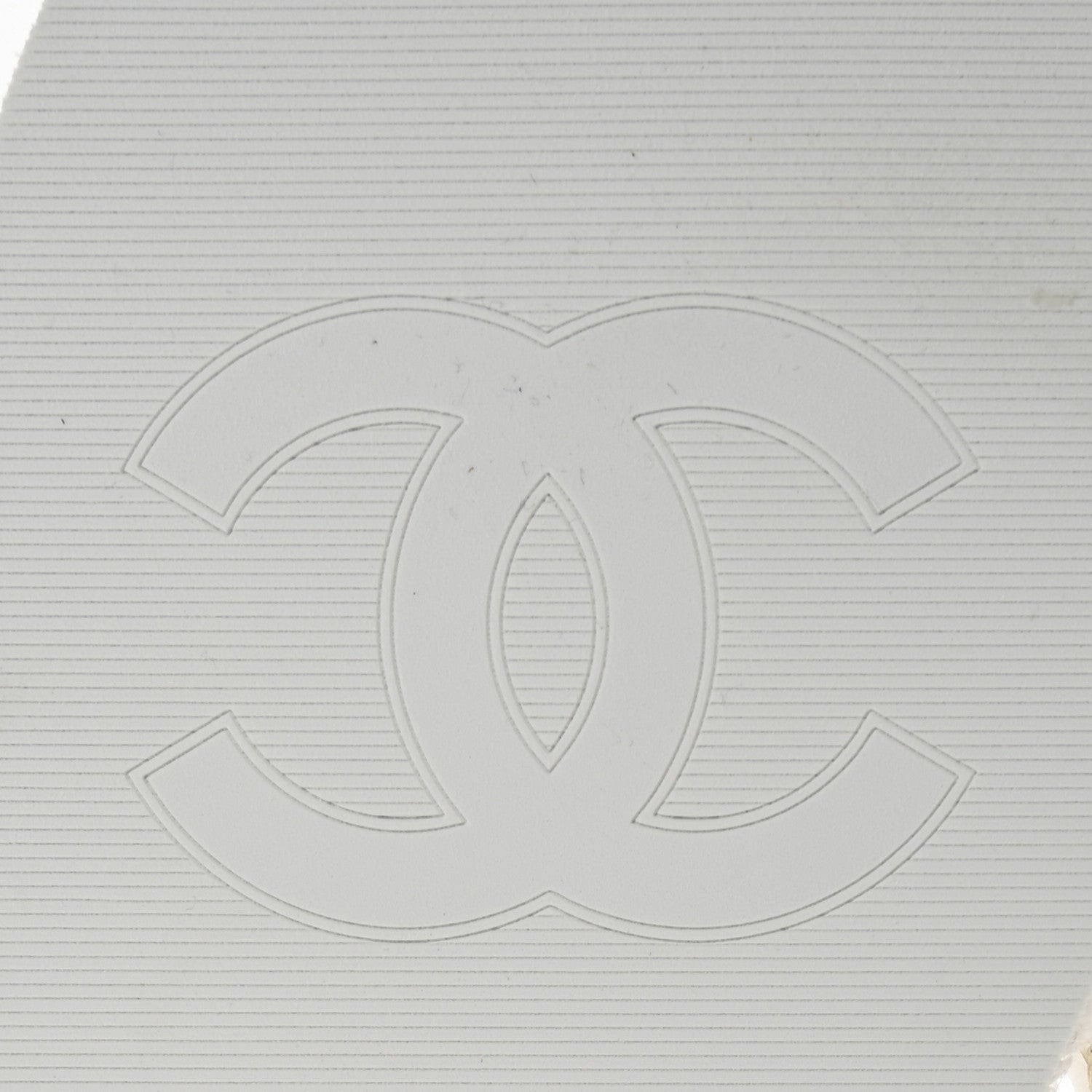 Lambskin Terry Cloth CC Chain Thong Sandals 36 White