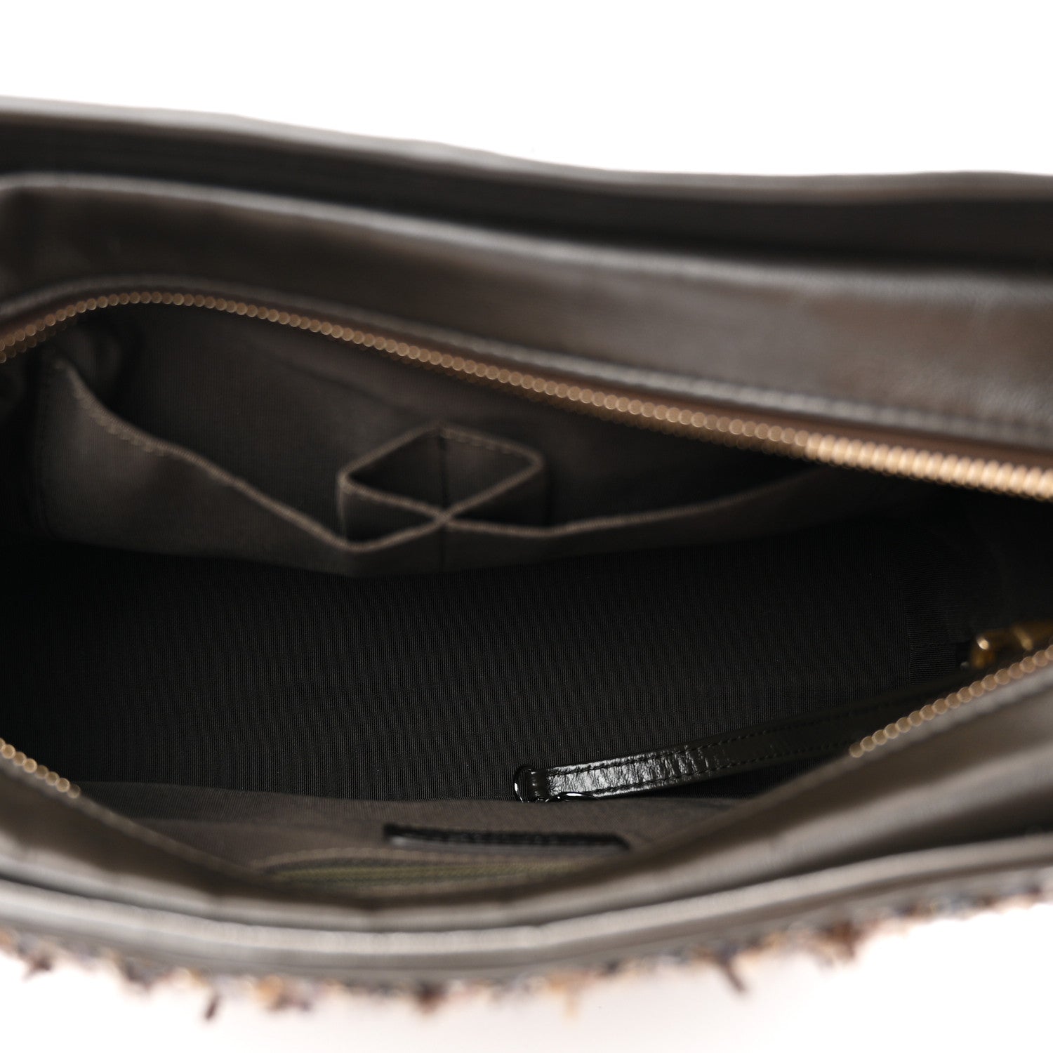 Tweed Calfskin Medium Gabrielle Hobo Brown
