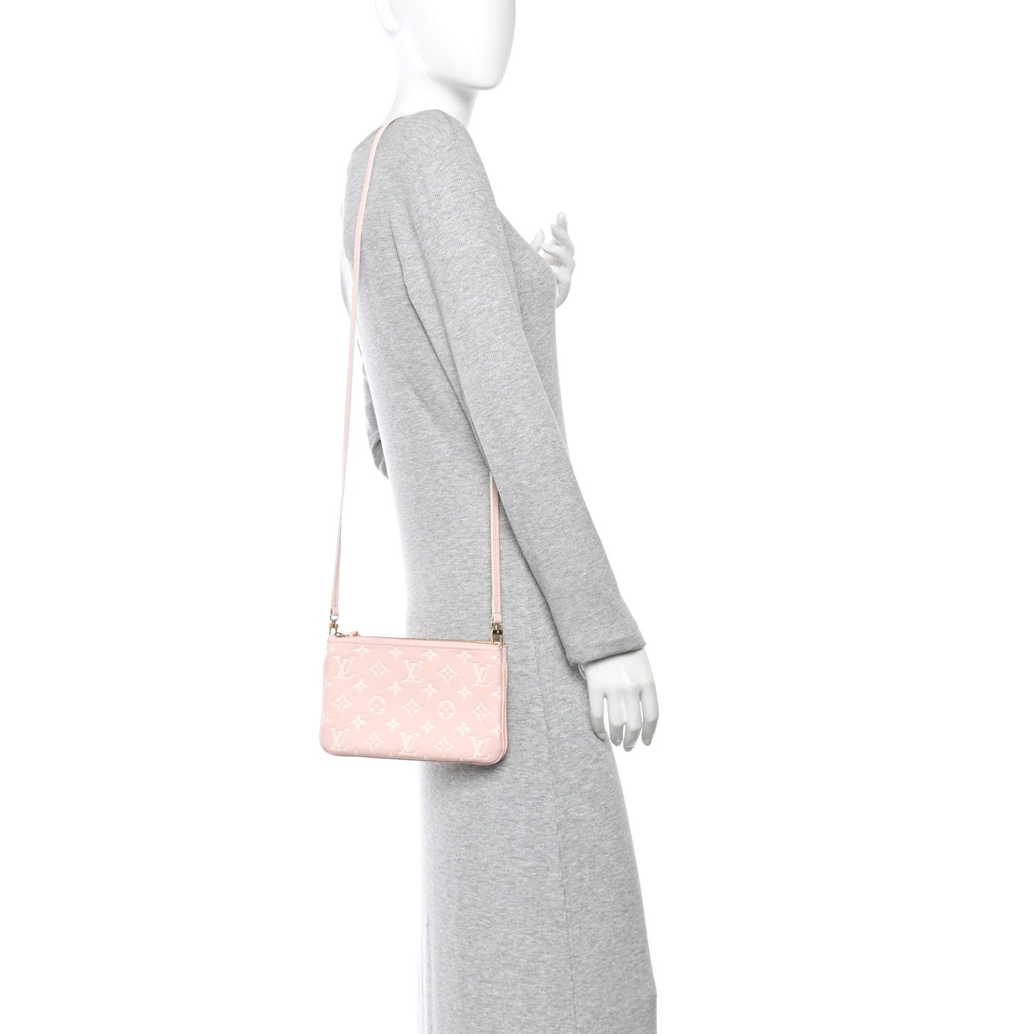 Empreinte Monogram Double Zip Pochette Rose