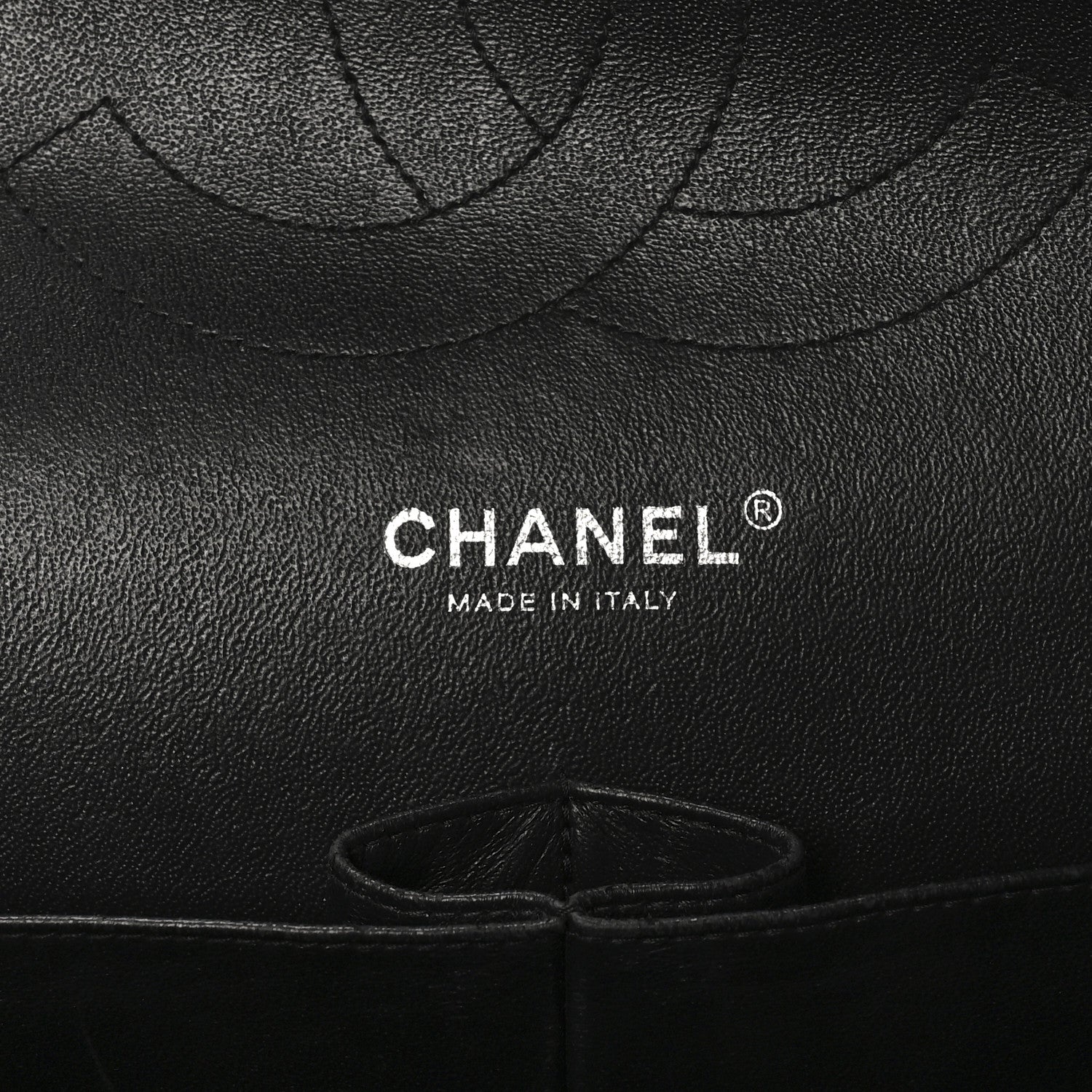 Patent Quilted Jumbo Double Flap Black