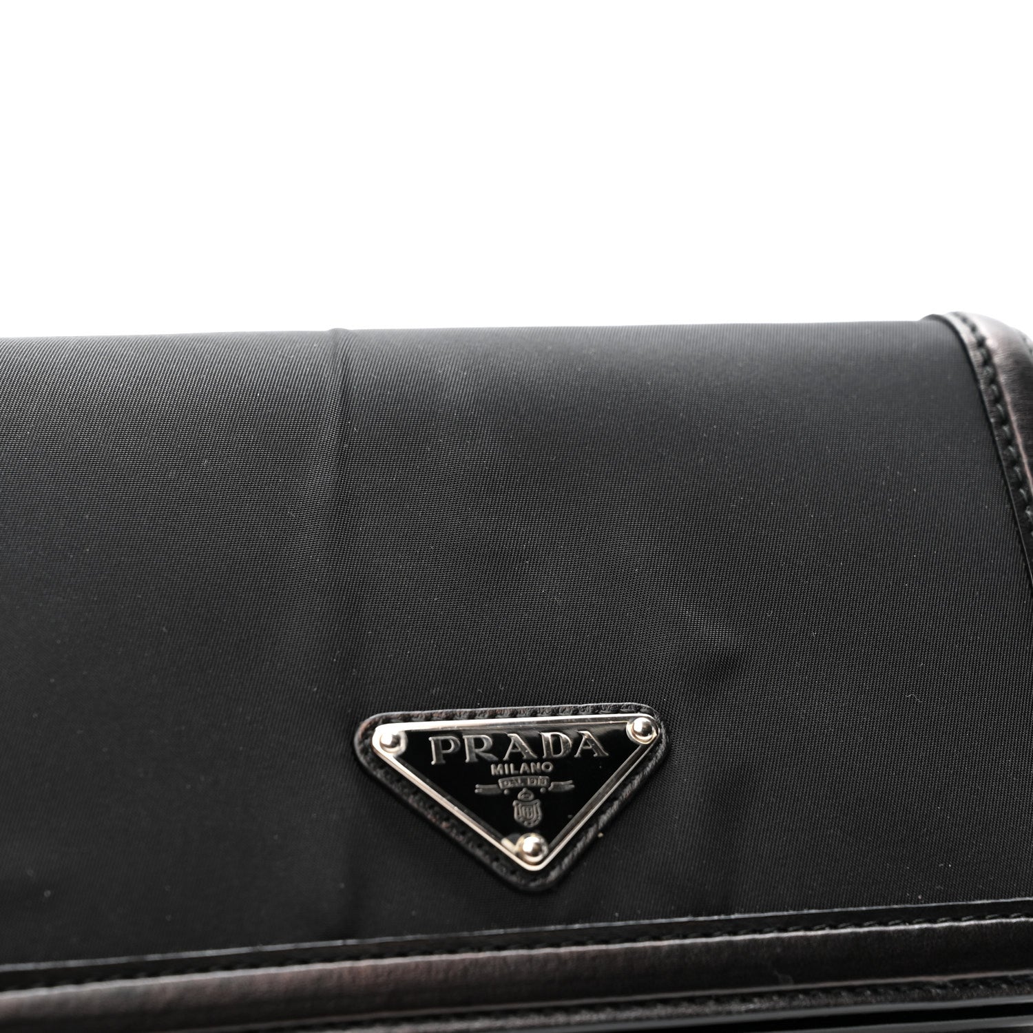 Nylon Metallic Calfskin Mini Crossbody Bag Black