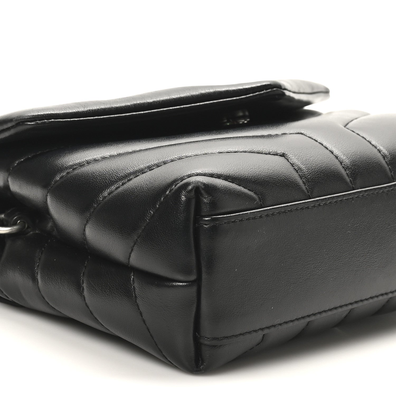Calfskin Y Quilted Monogram Toy Loulou Crossbody Bag Black