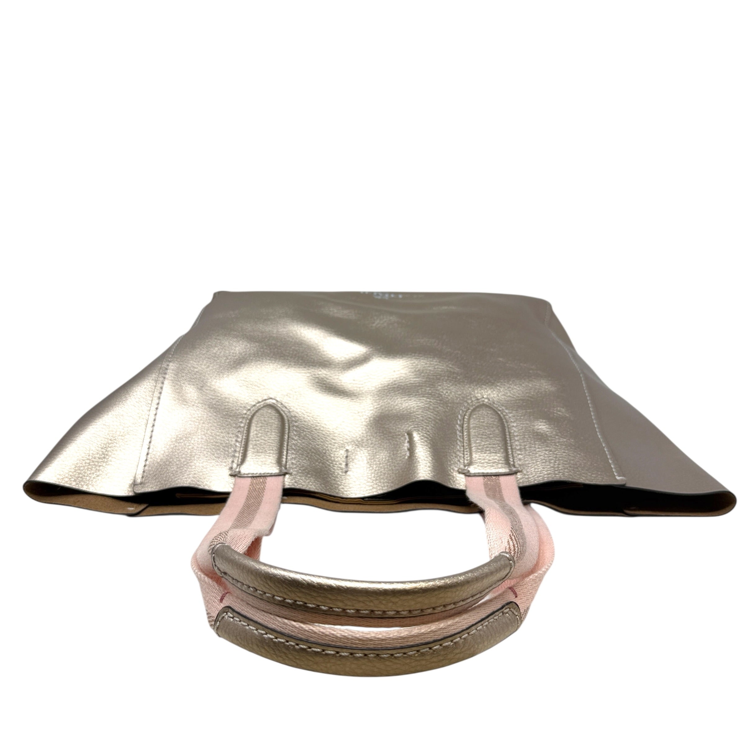 Derby Tote In Rose Gold Pebbled Leather Designer By Coach, Size: Large