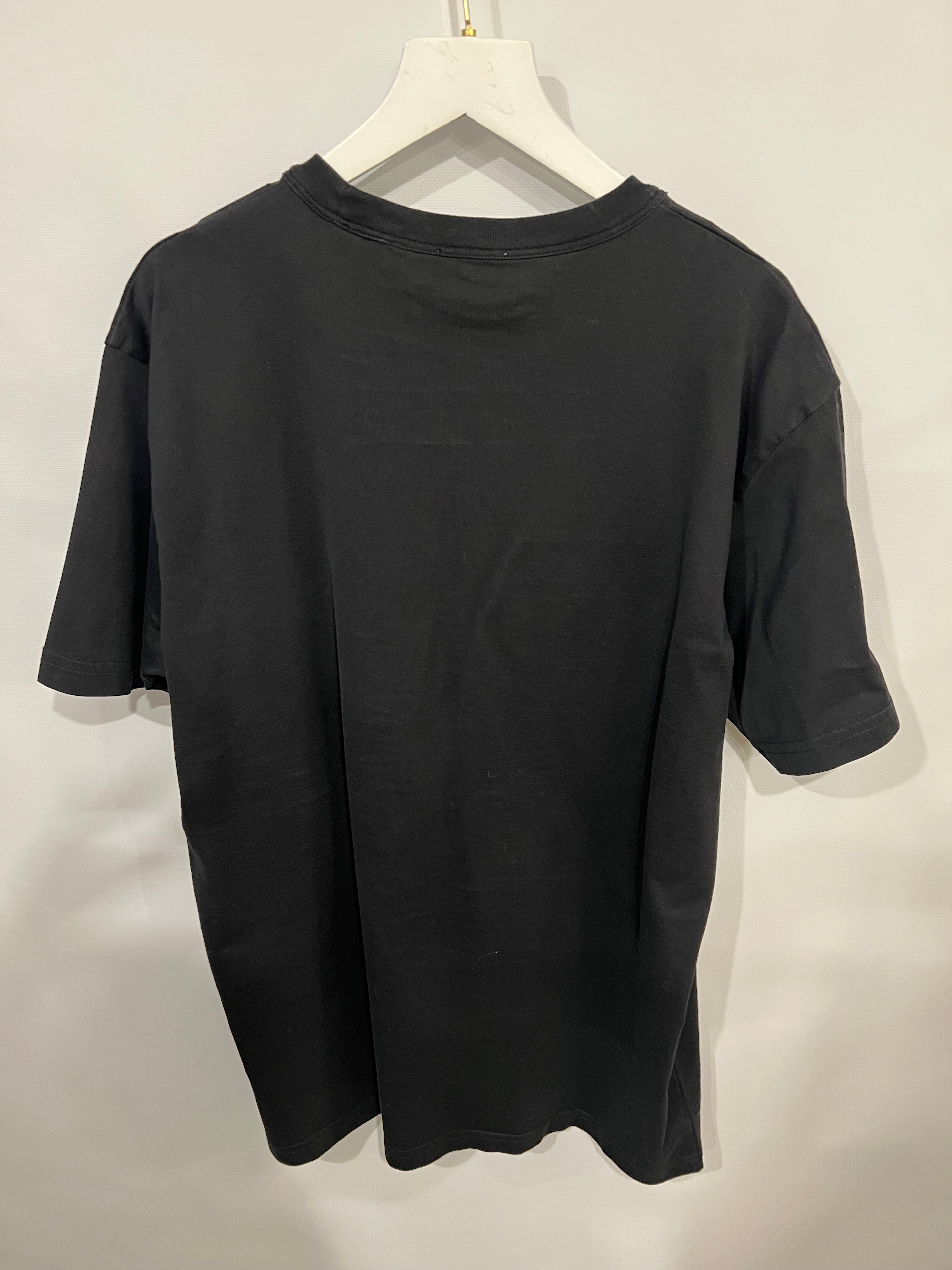 Christian Dior Black Short-Sleeved Oversized T-Shirt with Grey Logo Print Size XS (UK 6)