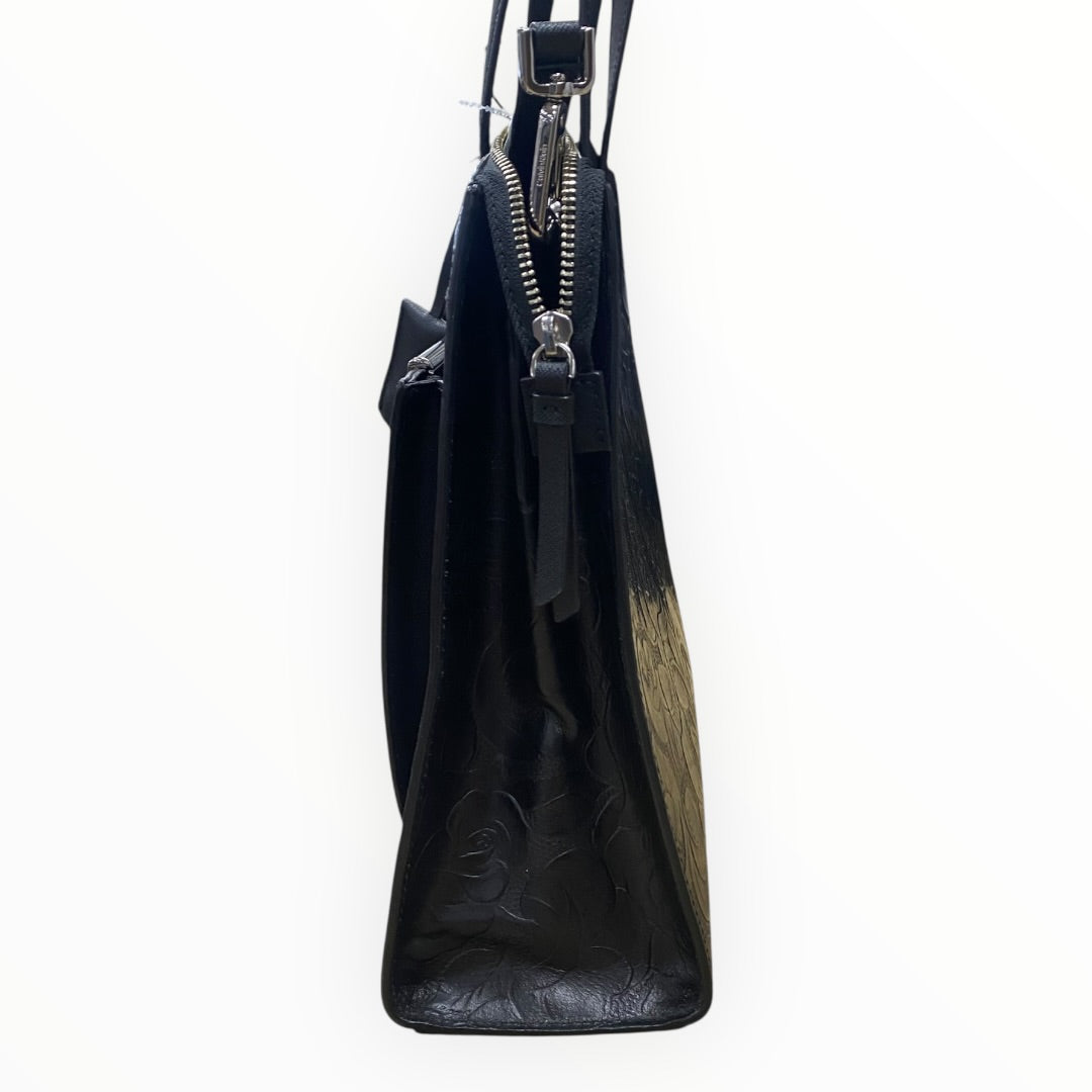 Handbag Leather By Calvin Klein In Black, Size:Medium