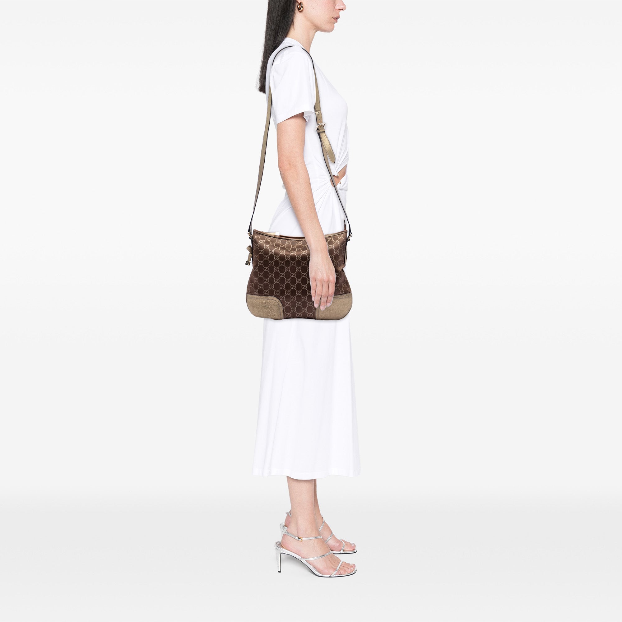 Bree Hobo GG Canvas with Leather Large
