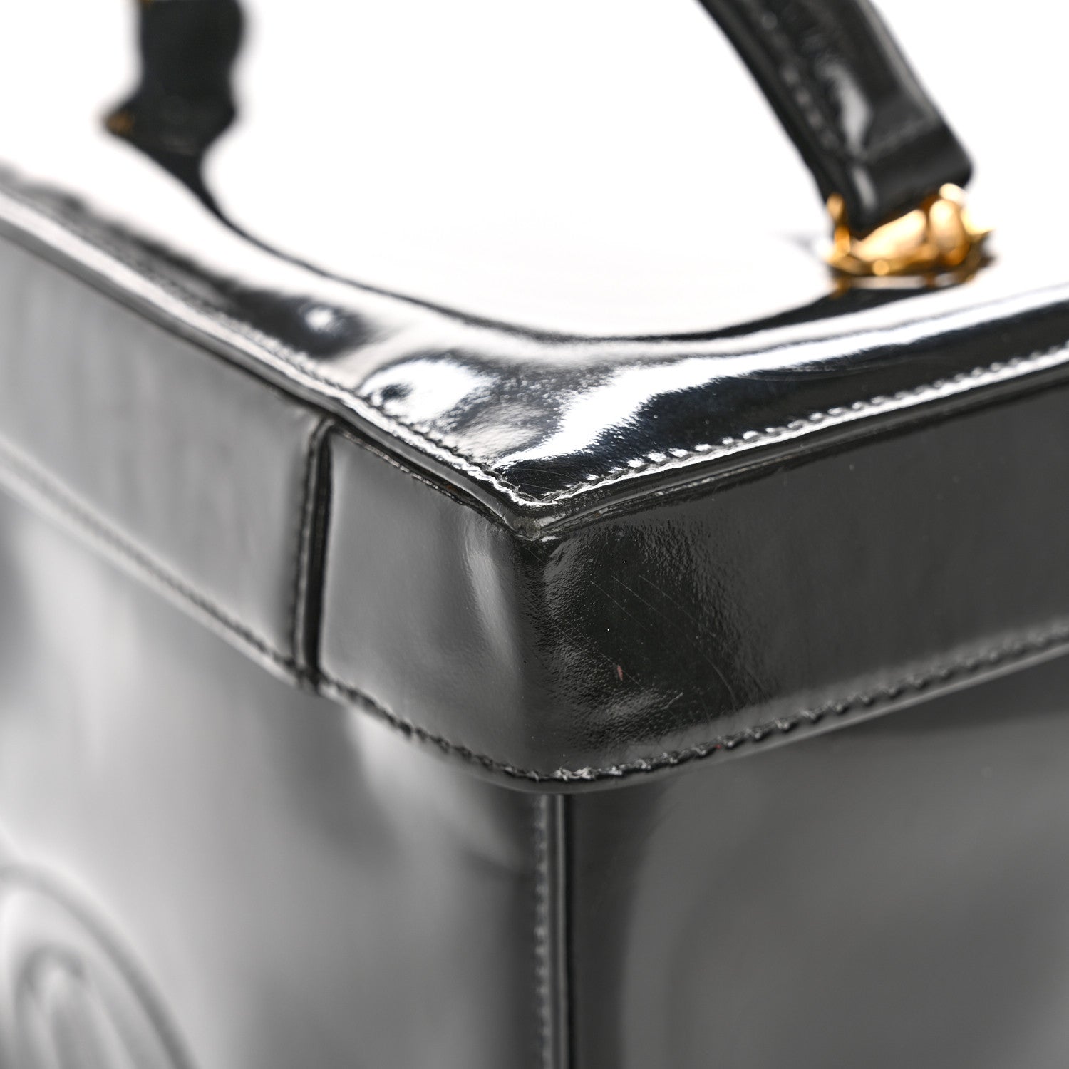 Patent CC Vanity Cosmetic Case Black