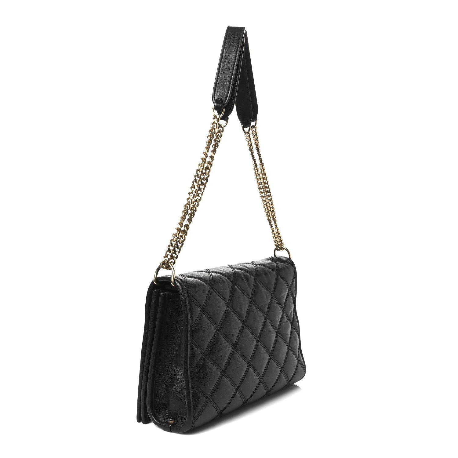 Lambskin Quilted Mini Becky Chain Bag Black
