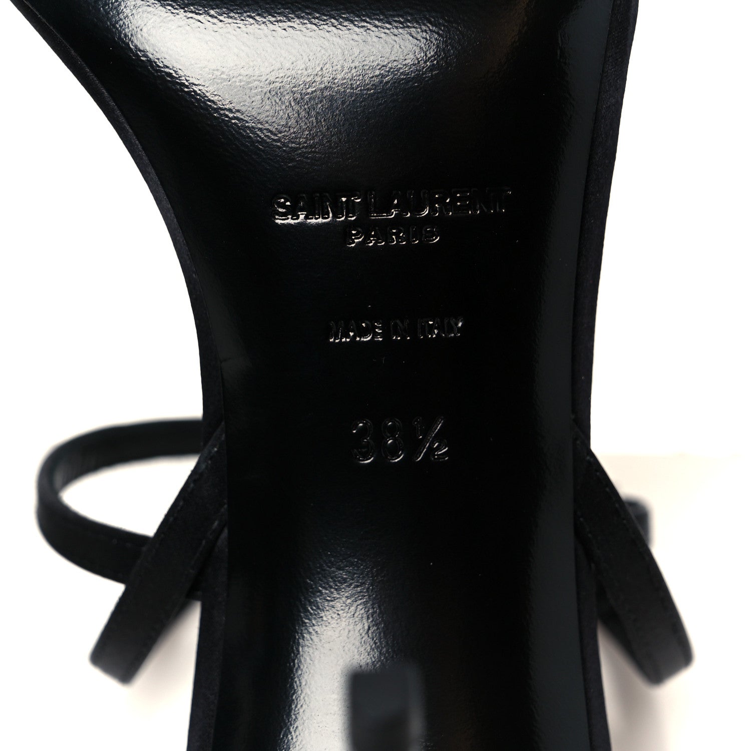 Crepe Satin Crystal New Nuit 90 Ankle Strap Sandals 38.5 Black