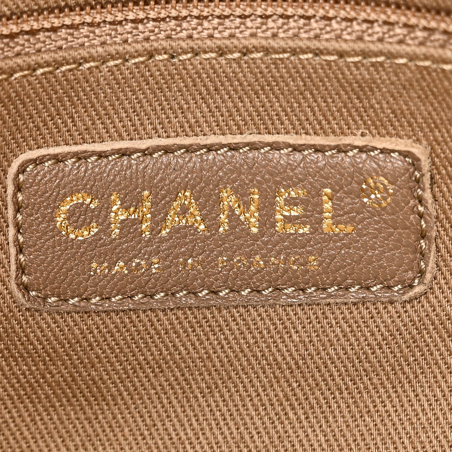 Crumpled Grained Calfskin Large Coco Pleats Tote Khaki