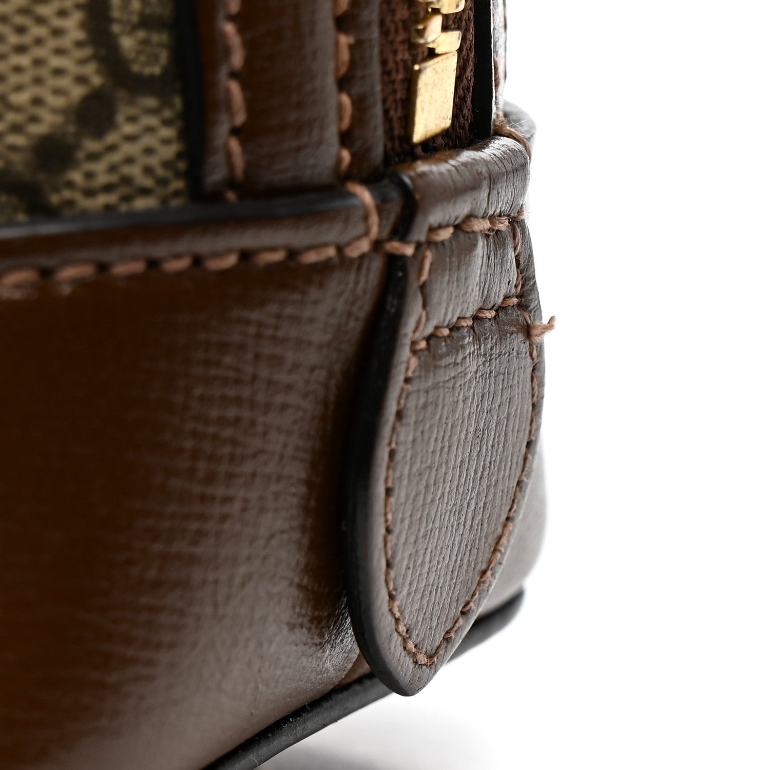 GG Supreme Monogram Azalea Calfskin Small Horsebit 1955 Top Handle Bag Beige Ebony Brown Sugar