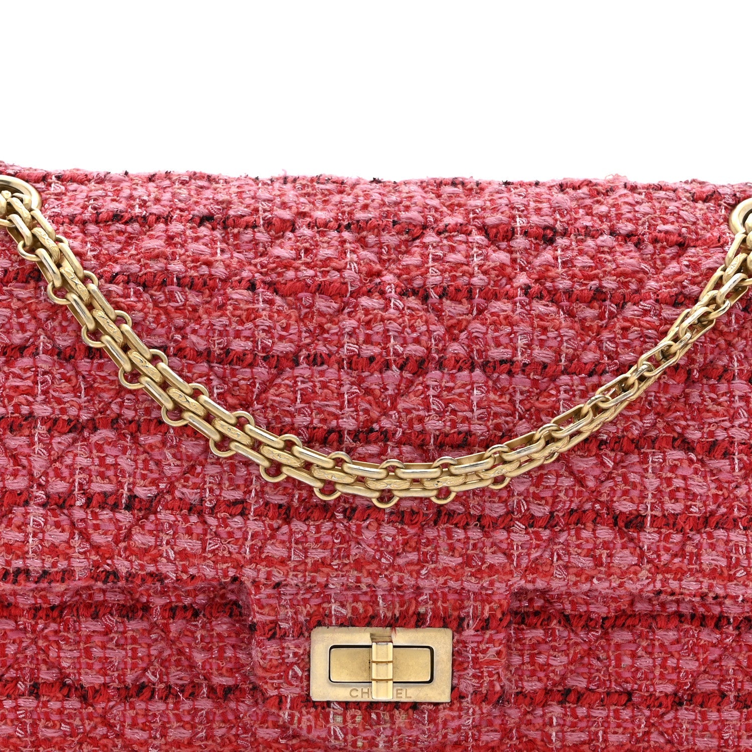 Tweed Quilted 2.55 Reissue 225 Flap  Red Pink Multicolor