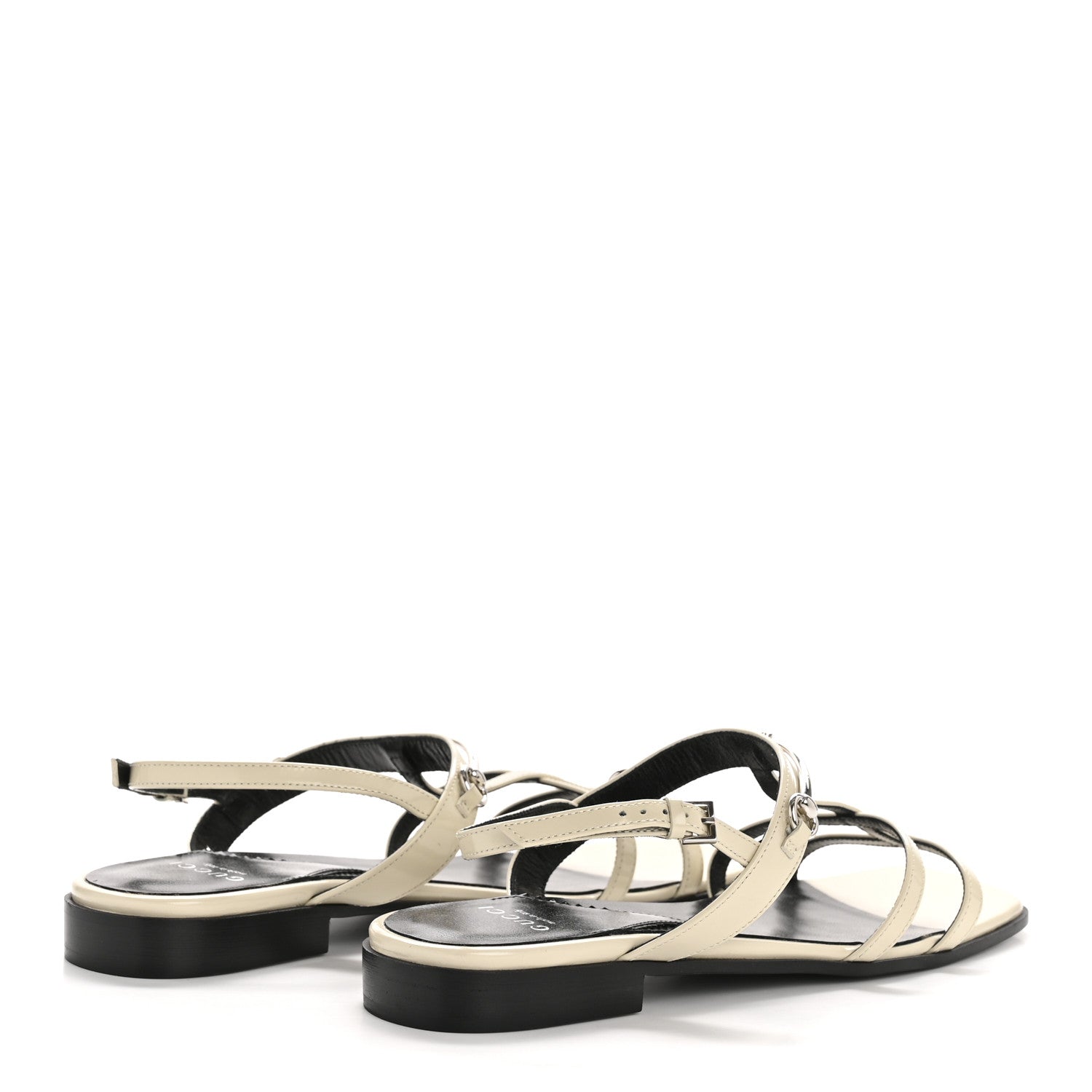 Calfskin Horsebit Divine Slingback Sandals 37.5 Mystic White