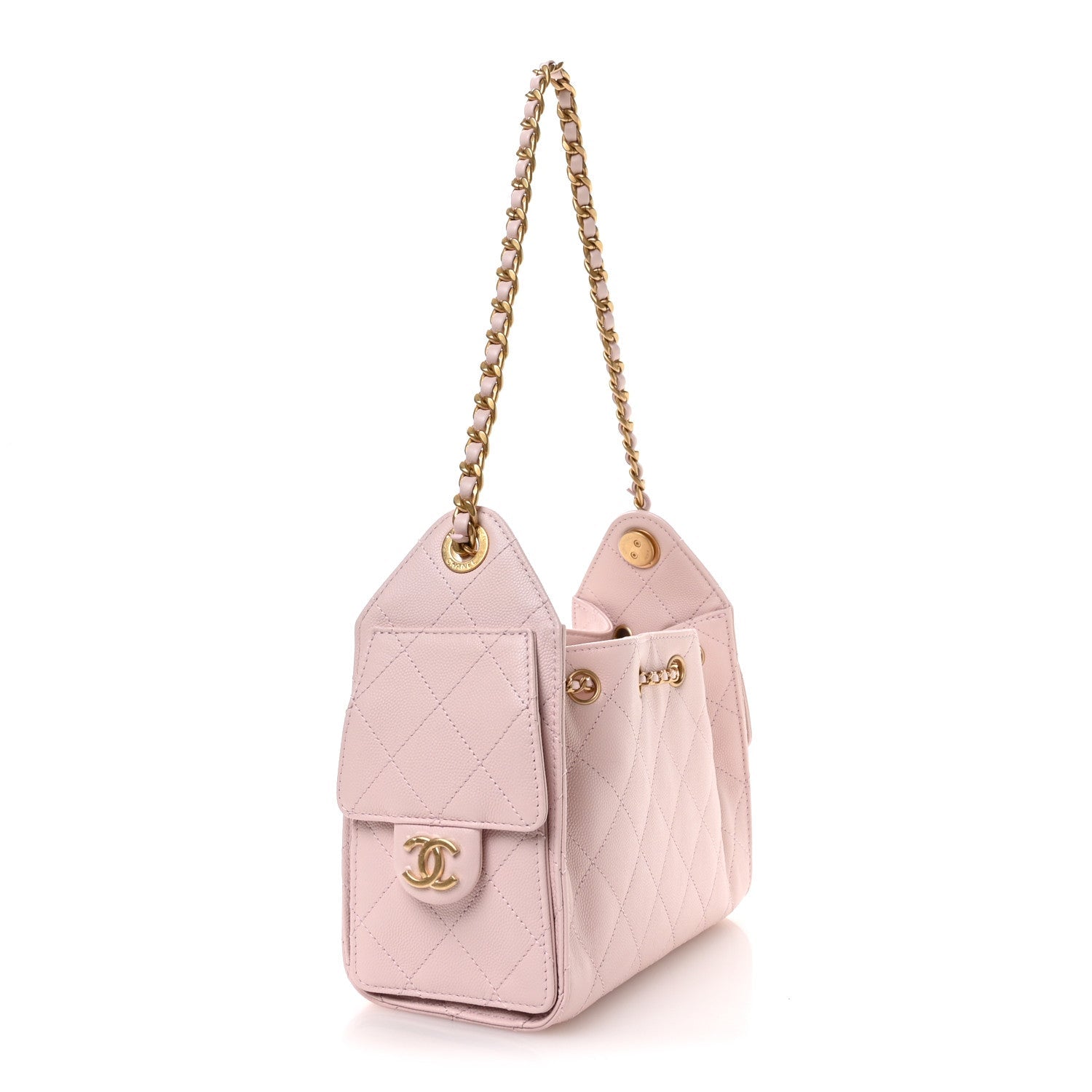 Caviar Quilted Mini Chanel 25 Handbag Light Pink