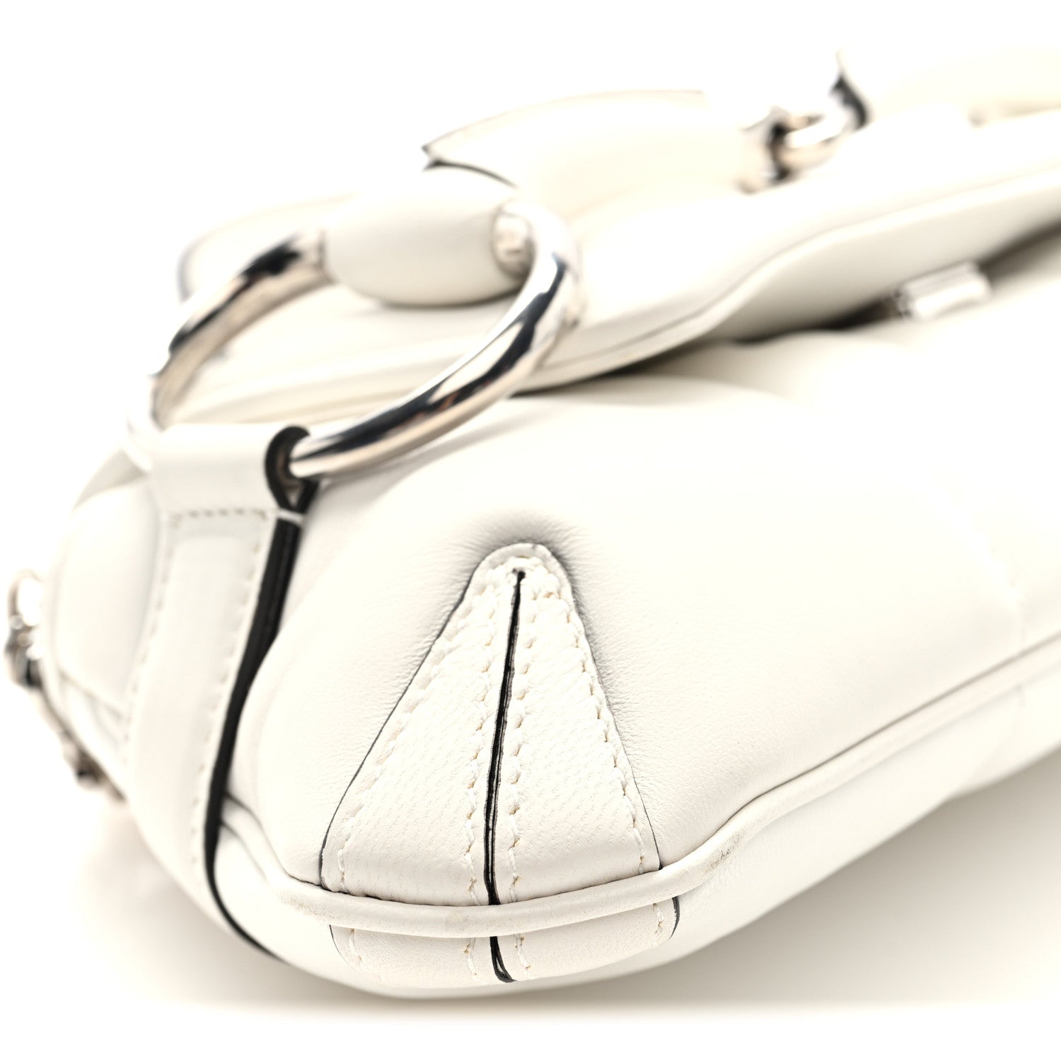 Nappa Vertical Matelasse Small Maxi Horsebit Chain Shoulder Bag Great White
