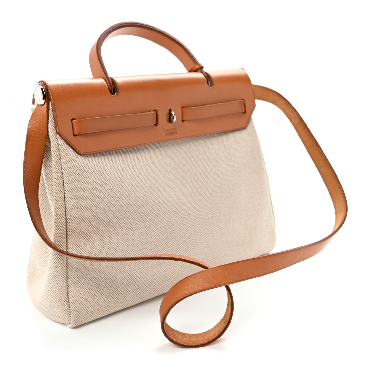 Toile Vache Calfskin Herbag PM 30 Black Natural
