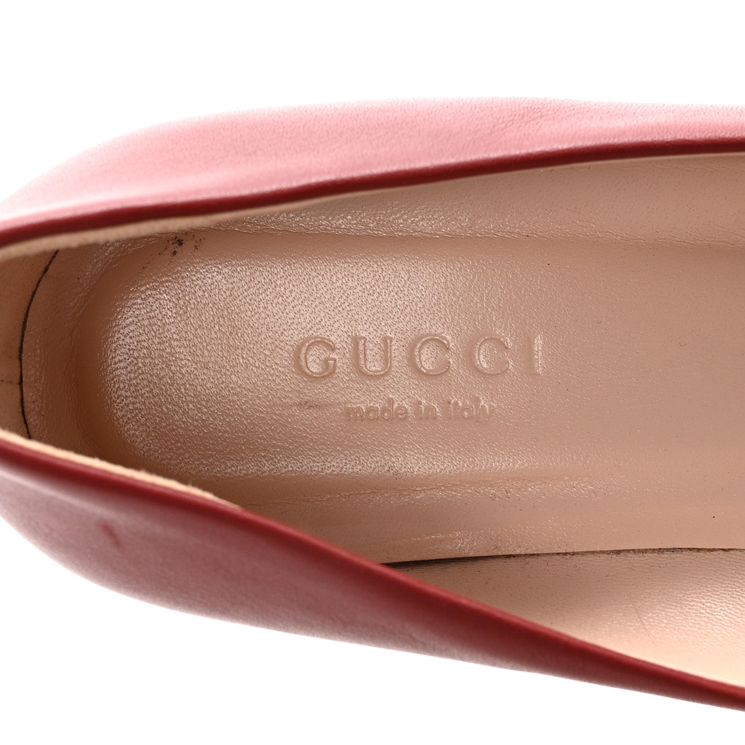 Calfskin Horsebit Ballerina Flats 35.5 Red