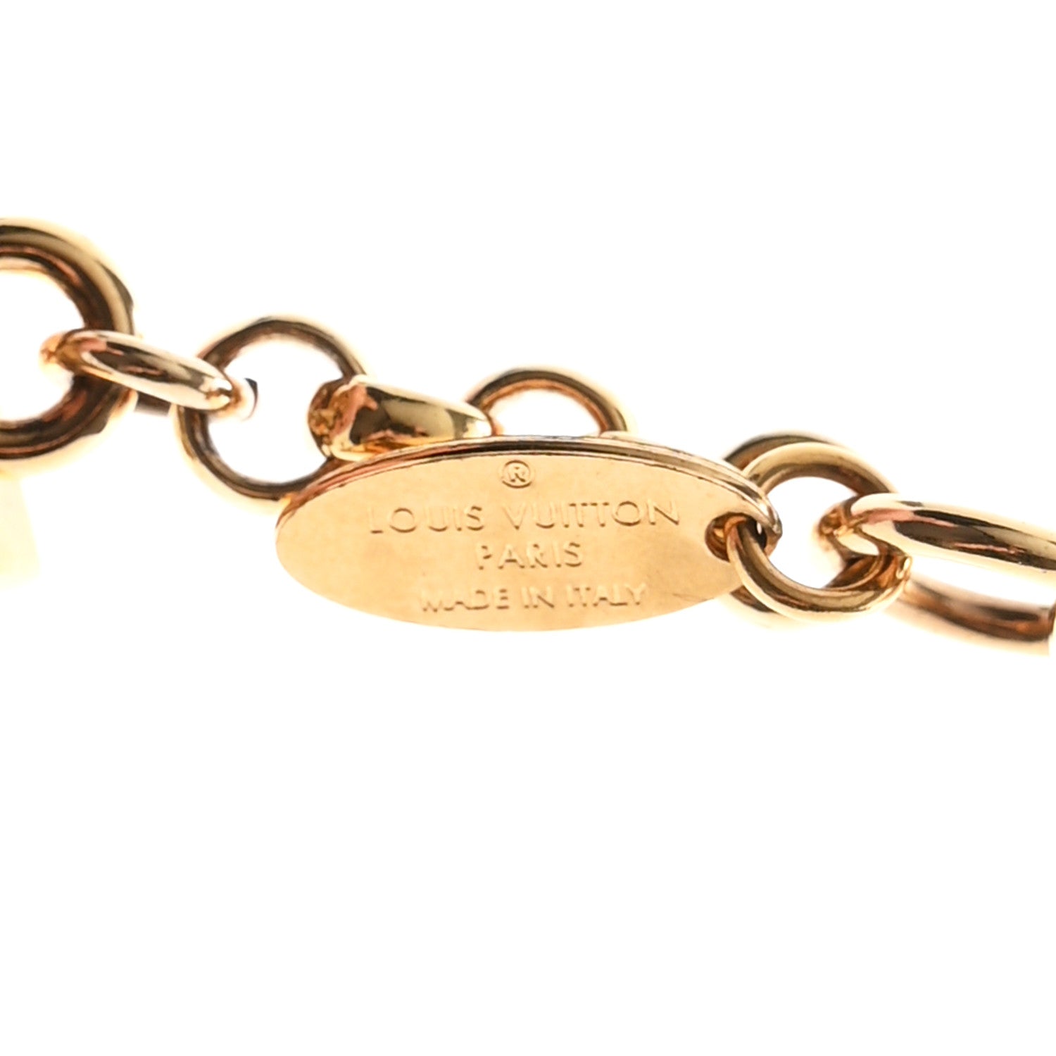 Metal Enamel Fleur De Monogram Bag Charm Dore