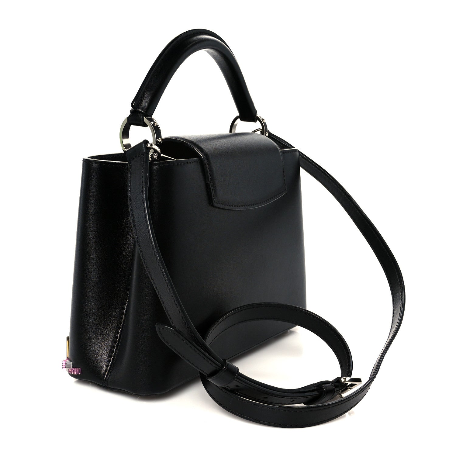 Calfskin Karung Beaded Shanghai Skyline Capucines BB Black