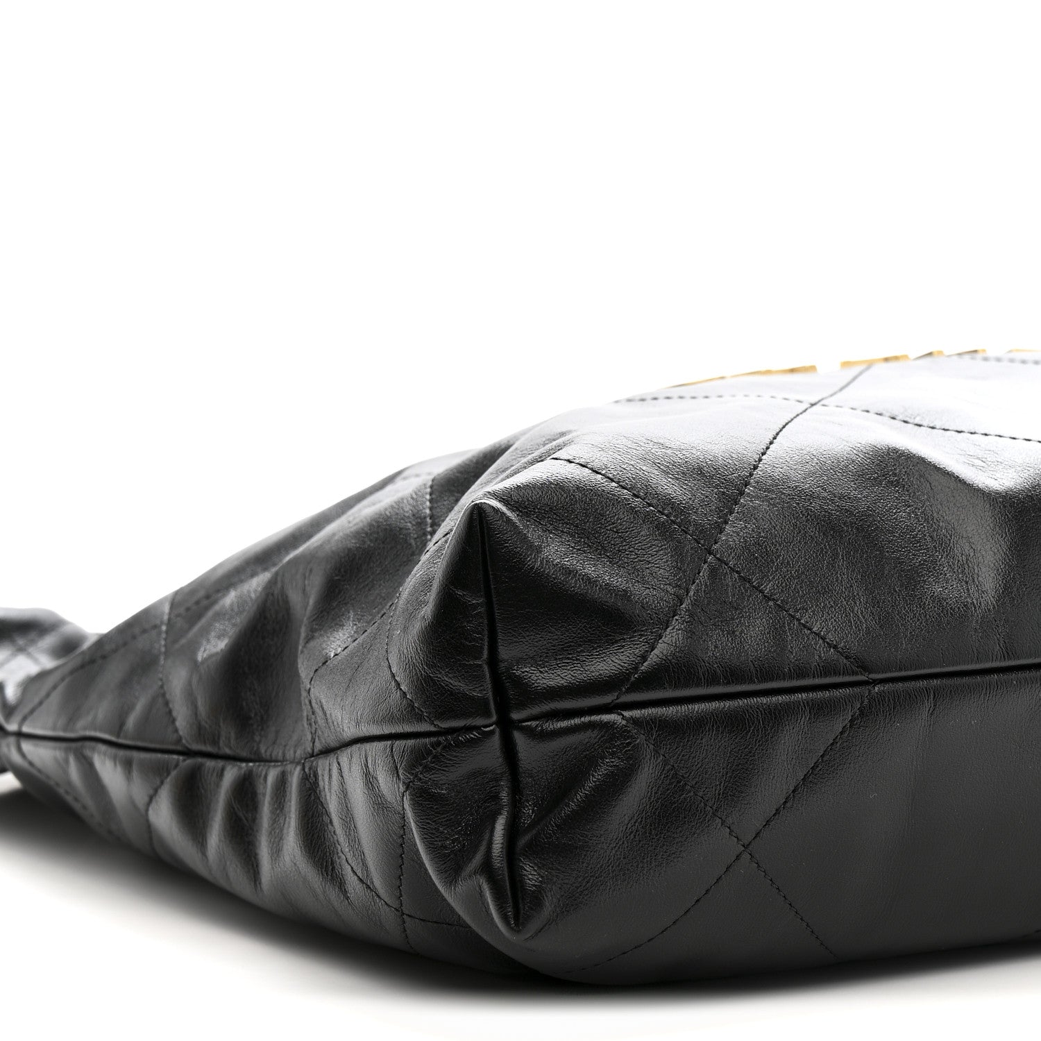 Shiny Calfskin Quilted Small Chanel 22 Black