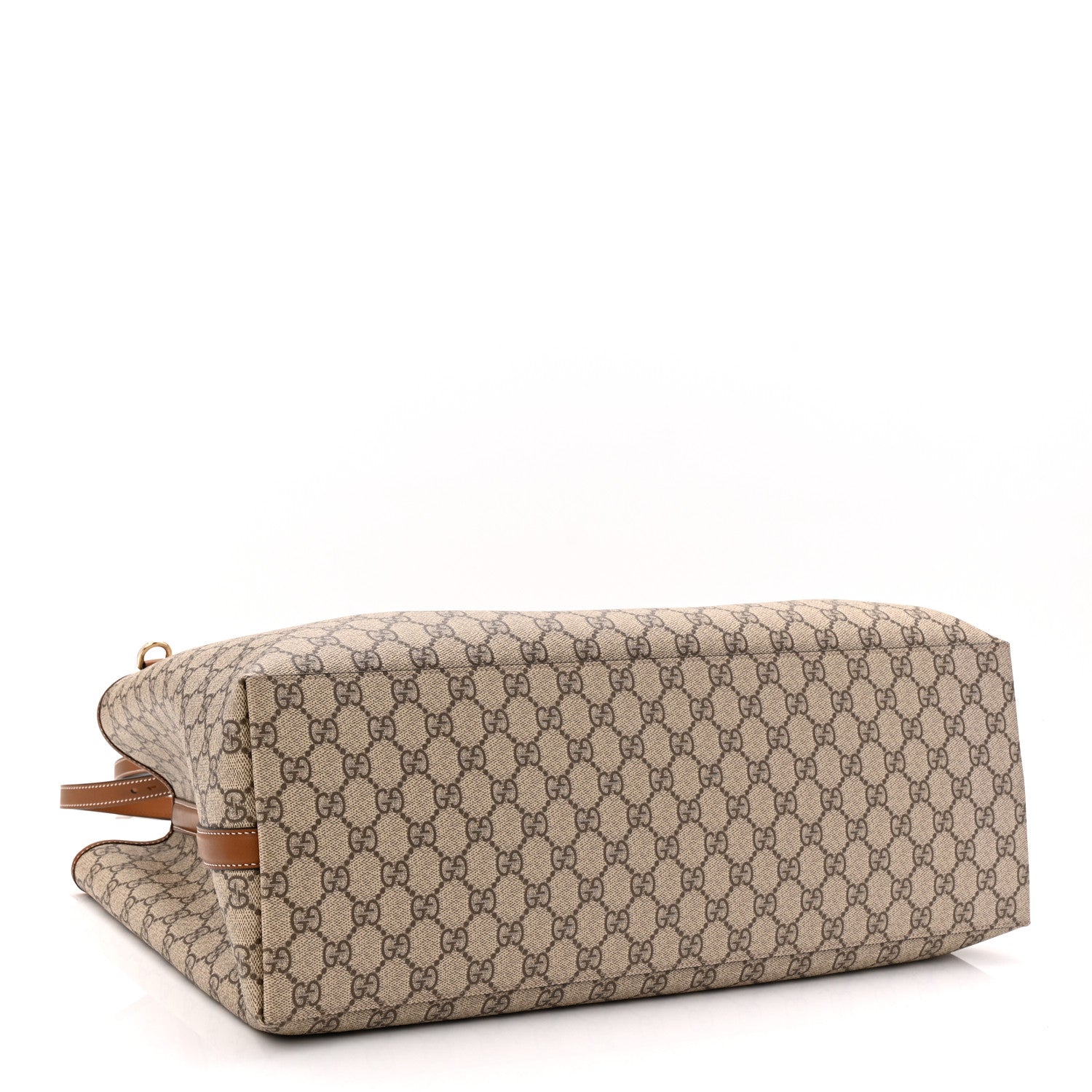 GG Supreme Monogram Emblem Maxi Tote Bag Beige Dark Brown