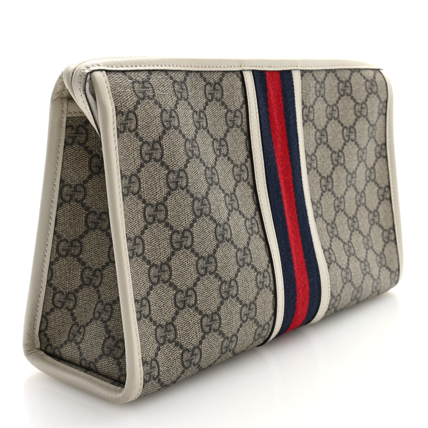 GG Supreme Monogram Web Toiletry Case White